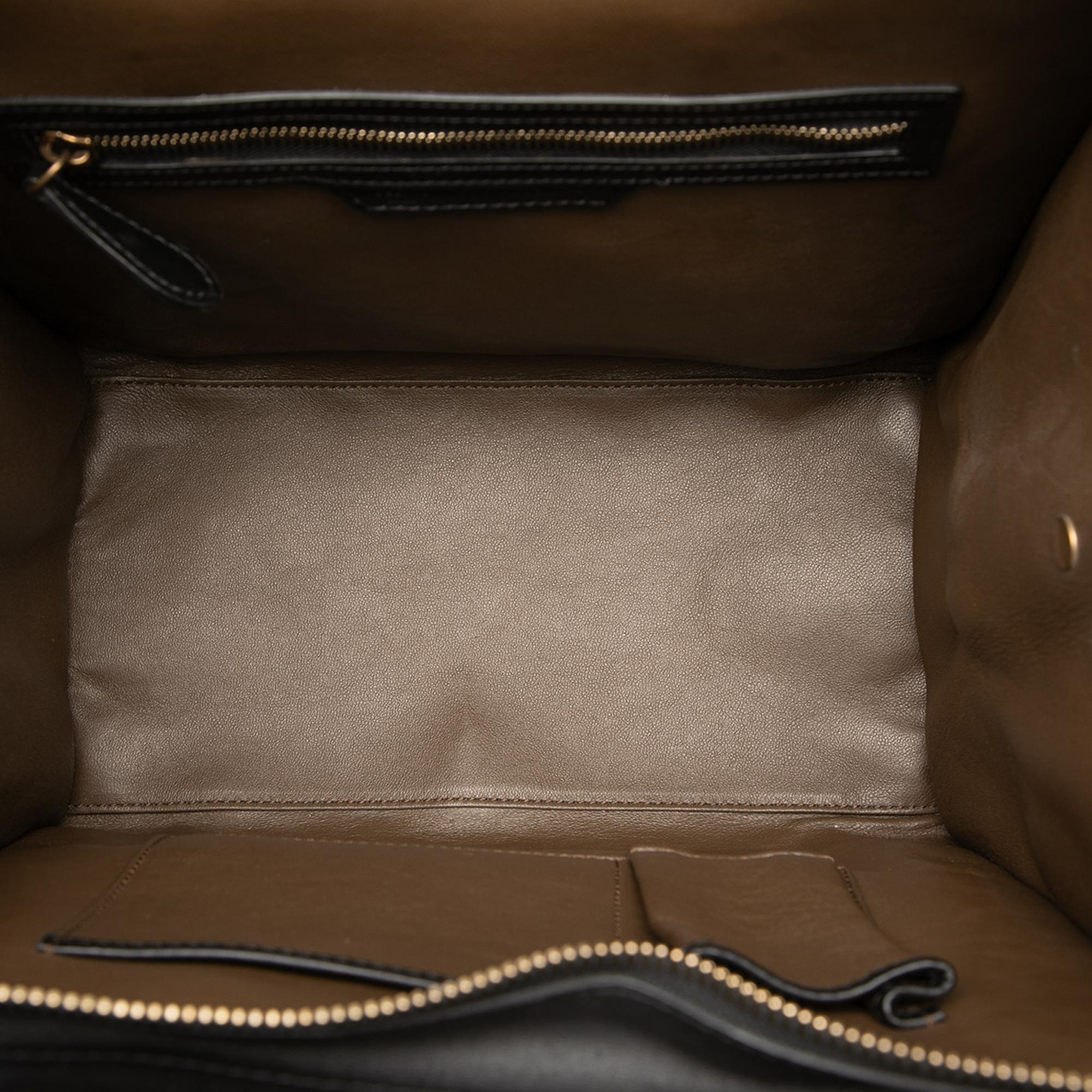 Celine Mini Tricolor Nubuck and Smooth Calfskin Luggage Tote