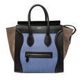 Celine Mini Tricolor Nubuck and Smooth Calfskin Luggage Tote
