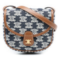 Celine Mini Triomphe Canvas and Calfskin Besace Crossbody
