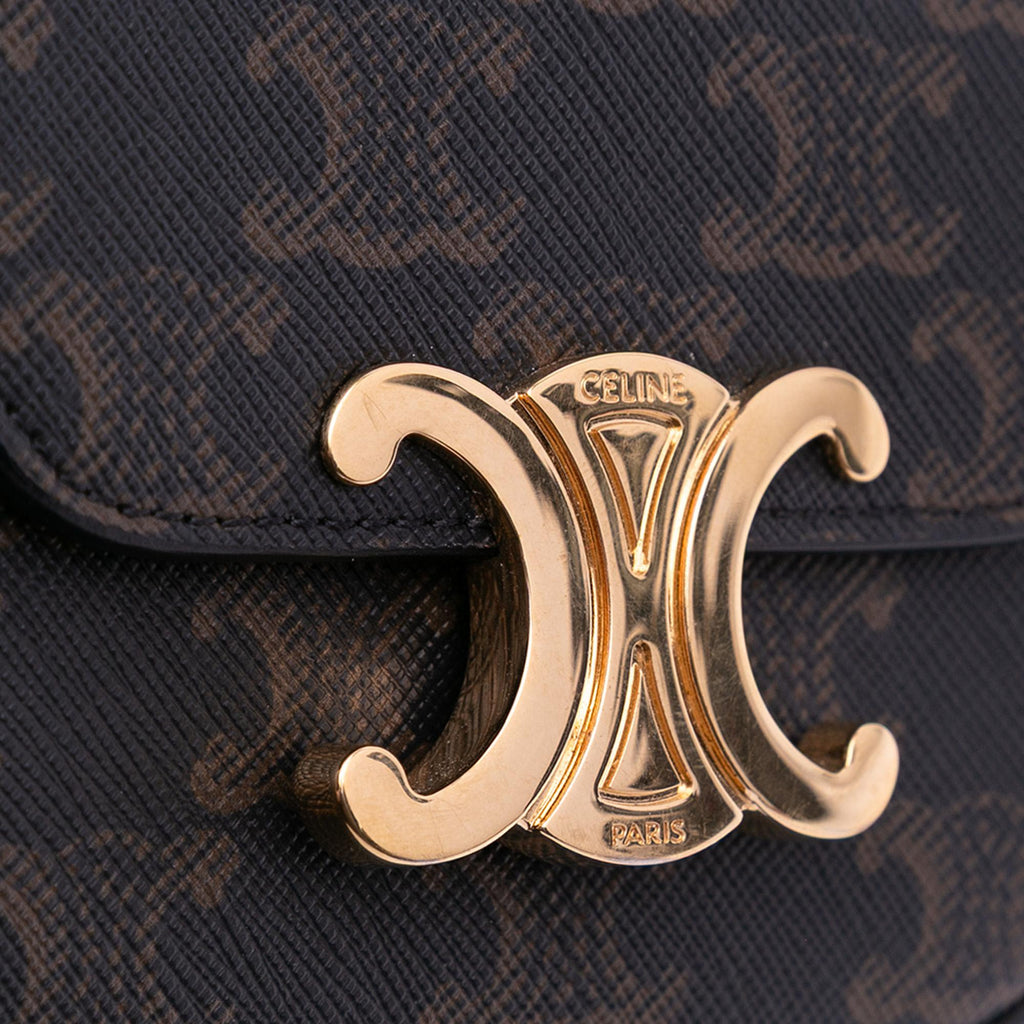 Celine Mini Triomphe Coated Canvas Triomphe Crossbody