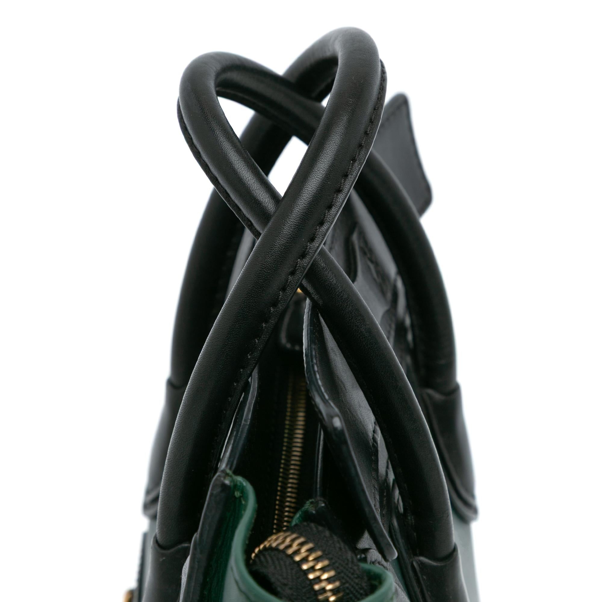 Celine Nano Bicolor Leather Luggage Tote