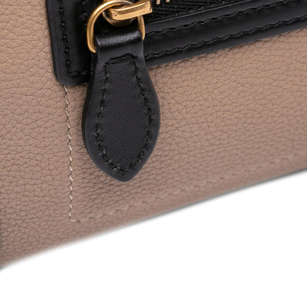 Celine Nano Tricolor Grained Calfskin and Nubuck Luggage Tote