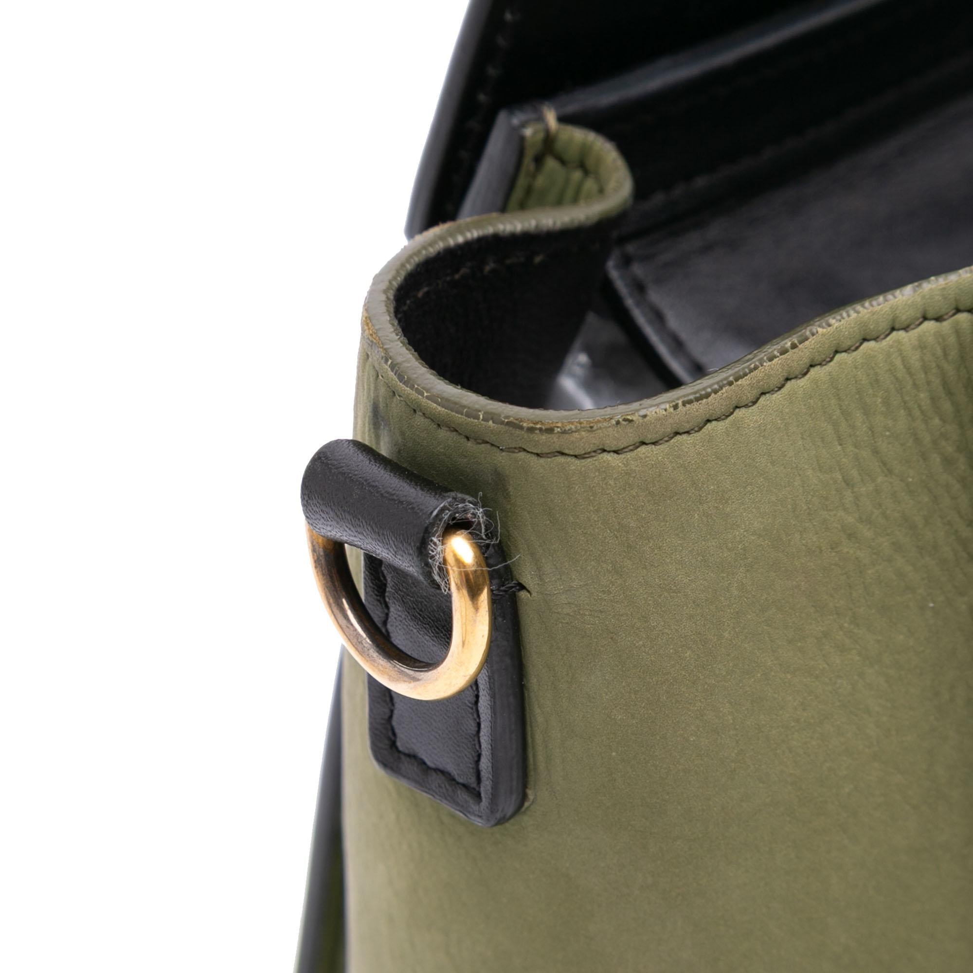 Celine Nano Tricolor Grained Calfskin and Nubuck Luggage Tote
