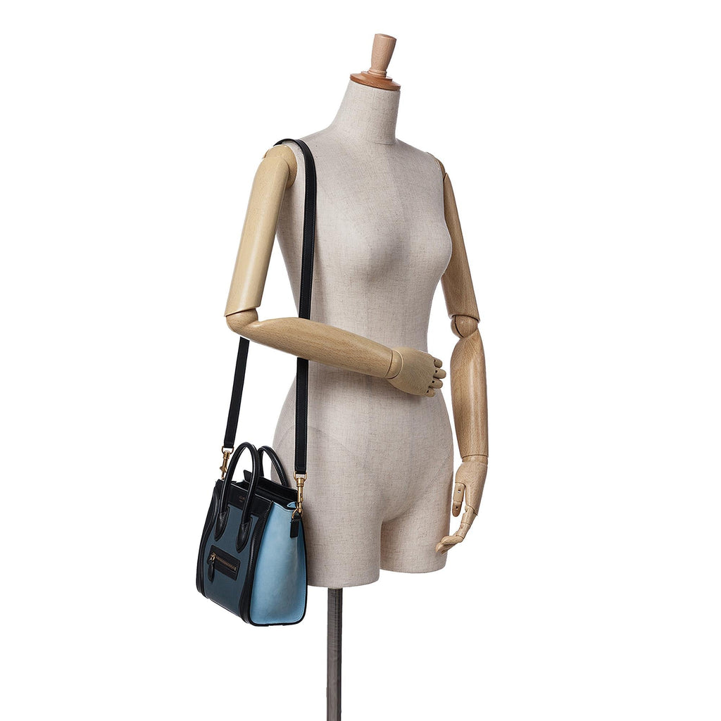 Celine Nano Tricolor Leather Luggage Tote