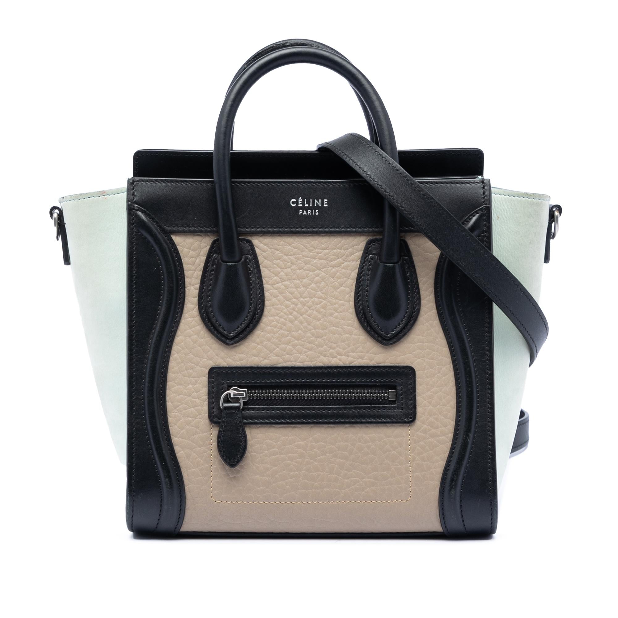 Celine Nano Tricolor Leather Luggage Tote