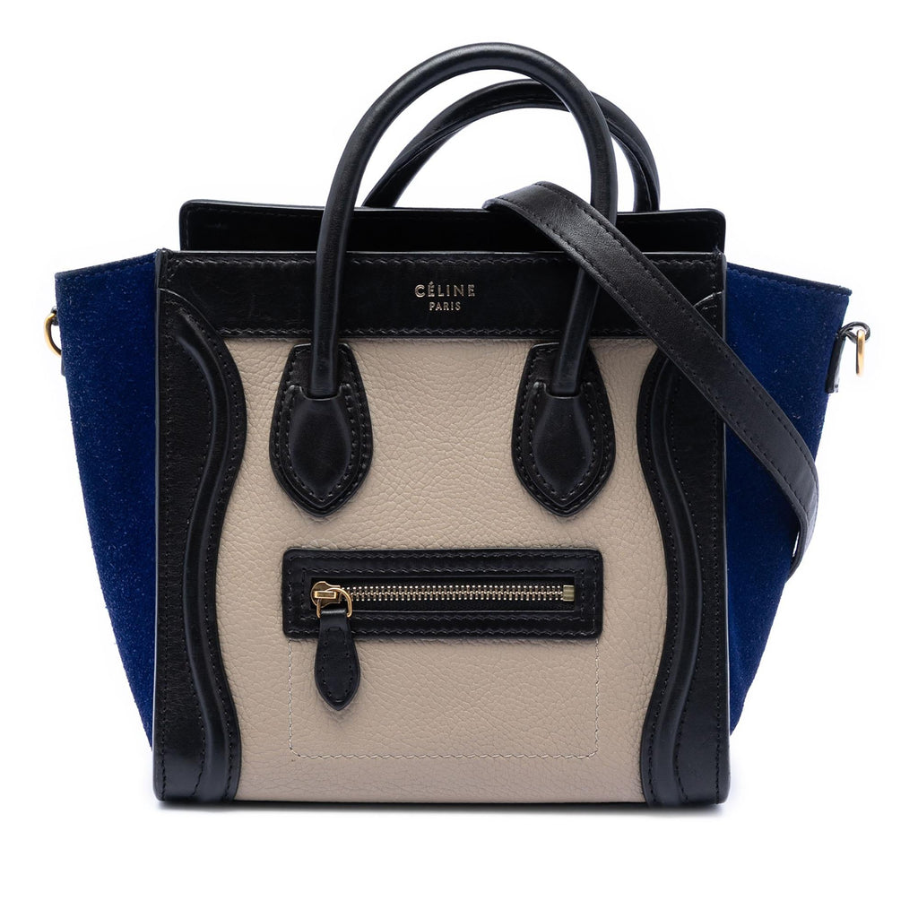 Celine Nano Tricolor Leather Luggage Tote