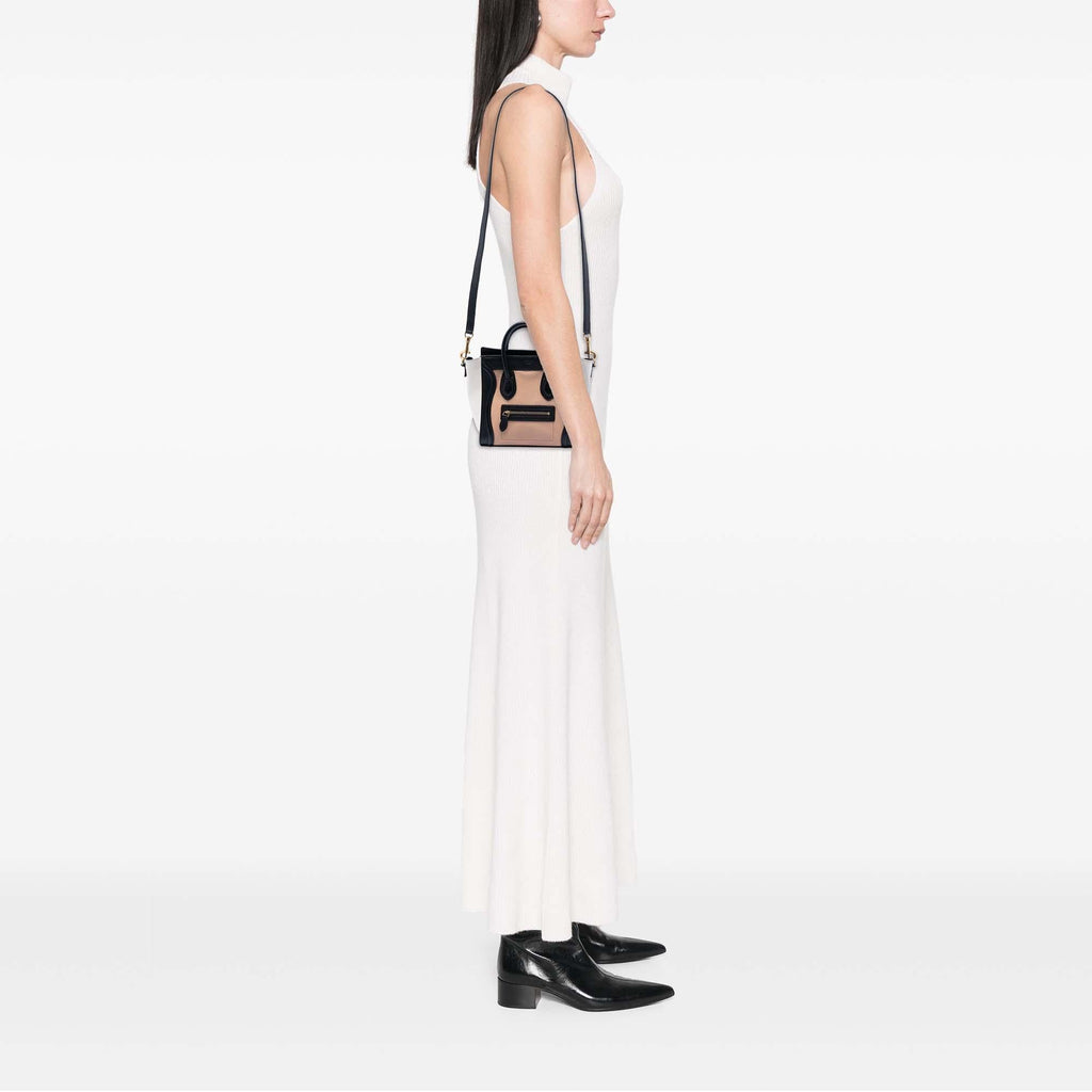 Celine Nano Tricolor Leather Luggage Tote