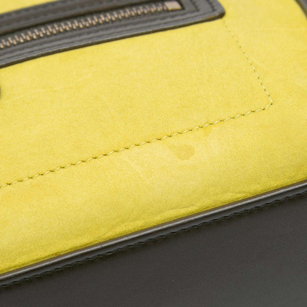 Celine Nano Tricolor Nubuck and Calfskin Luggage Tote (SHG-ikhilU)