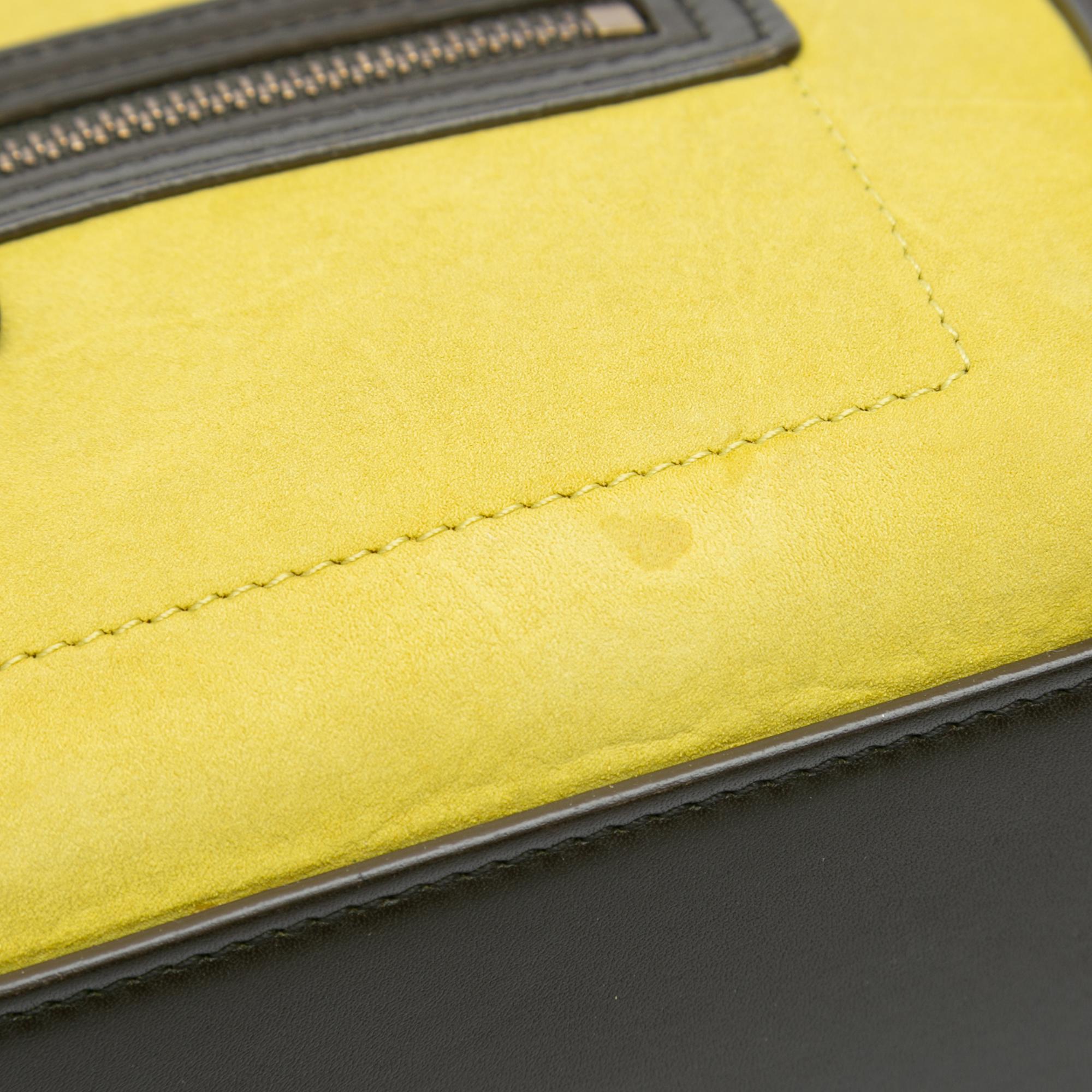 Celine Nano Tricolor Nubuck and Calfskin Luggage Tote (SHG-ikhilU)