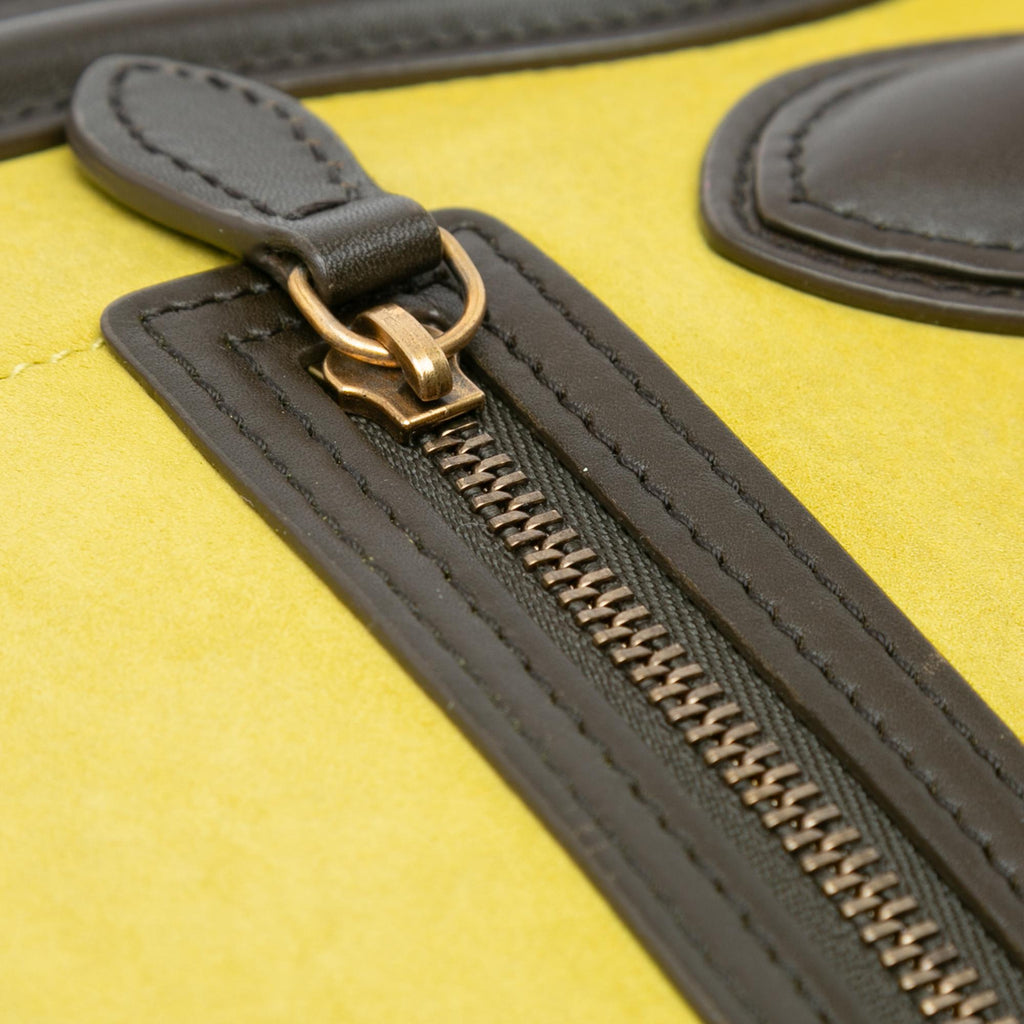 Celine Nano Tricolor Nubuck and Calfskin Luggage Tote (SHG-ikhilU)