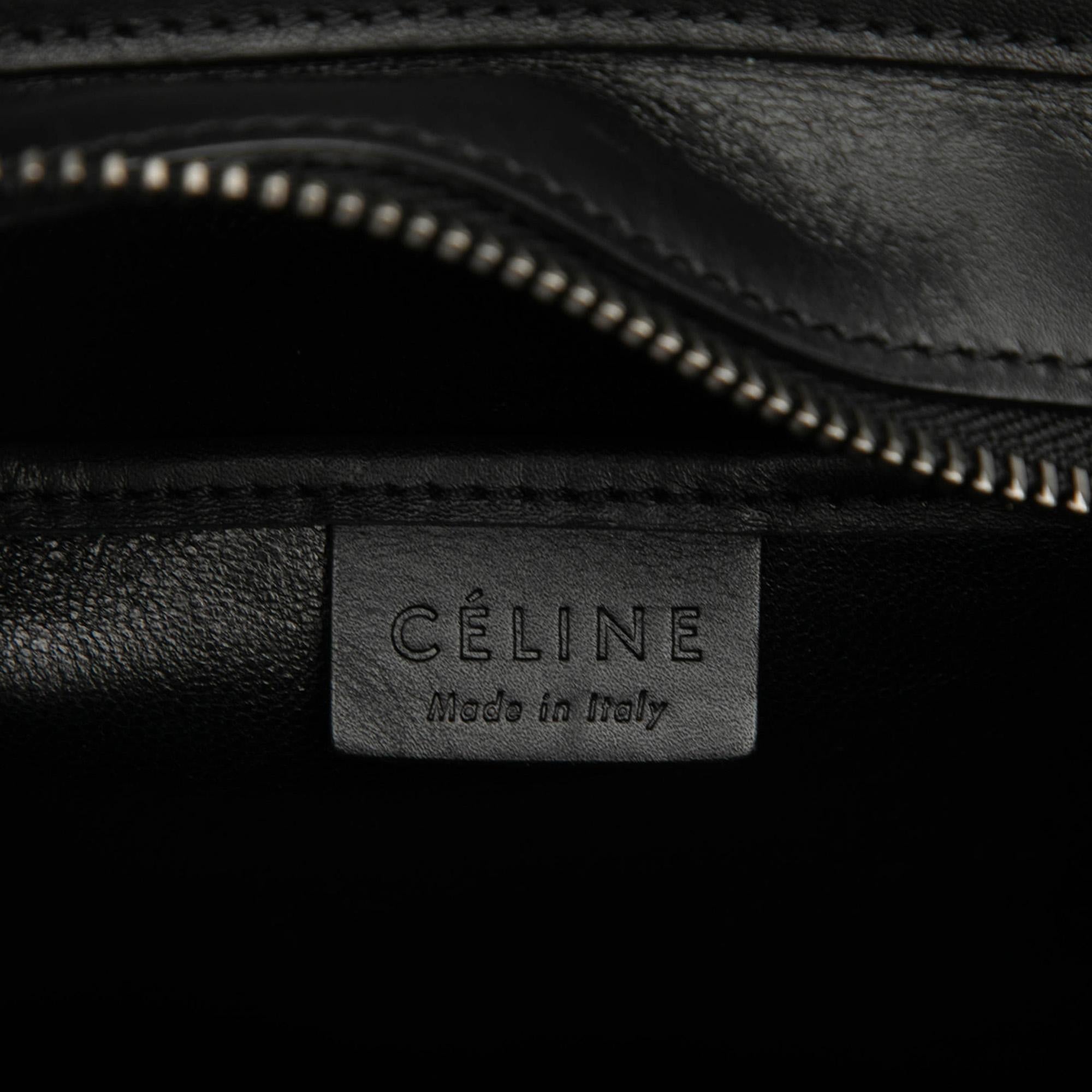 Celine Nano Tricolor Nubuck and Drummed Calfskin Luggage Tote