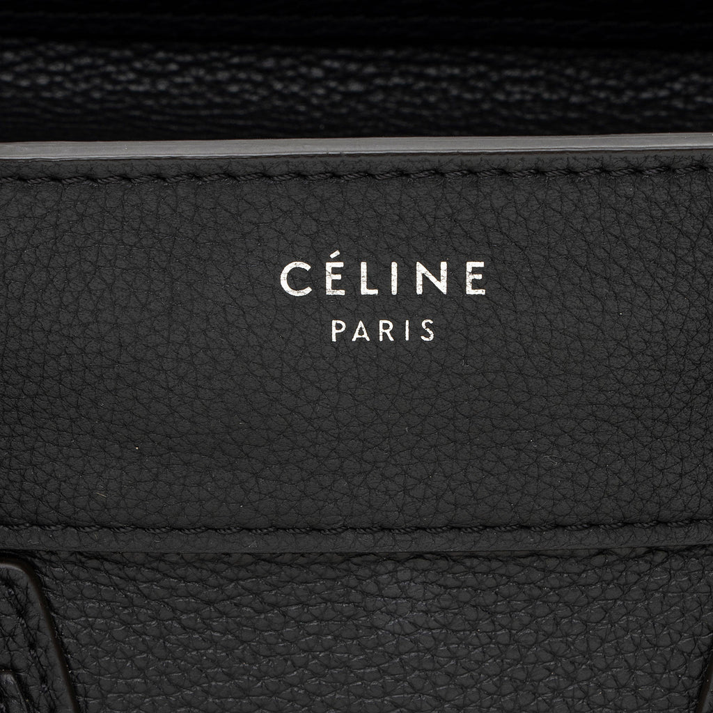Celine Pebbled Leather Mini Luggage Tote