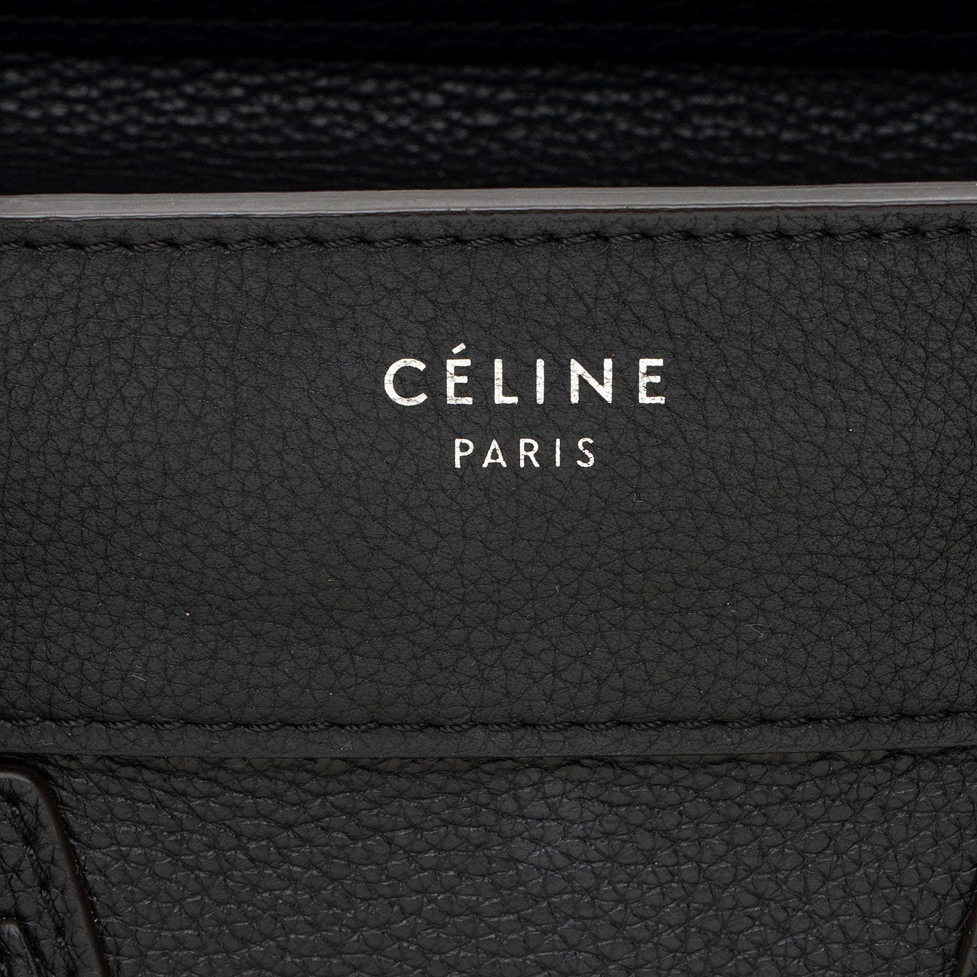 Celine Pebbled Leather Mini Luggage Tote