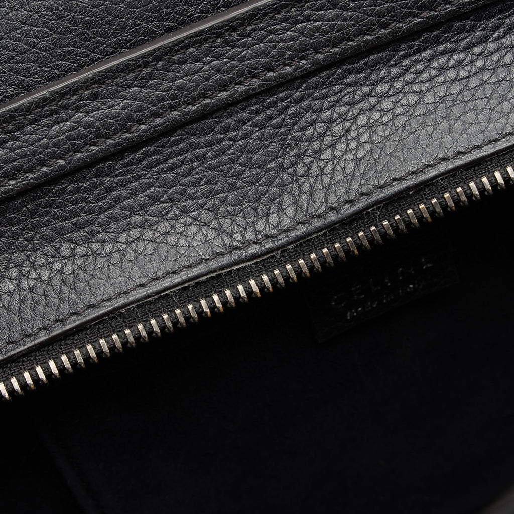 Celine Pebbled Leather Nano Luggage Tote (SHF-fk9HTz)