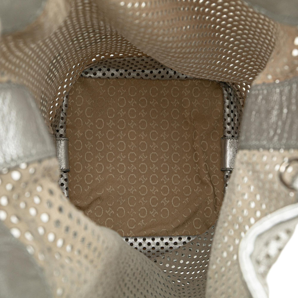 Celine Perforated Metallic Calfskin Sling Backpack