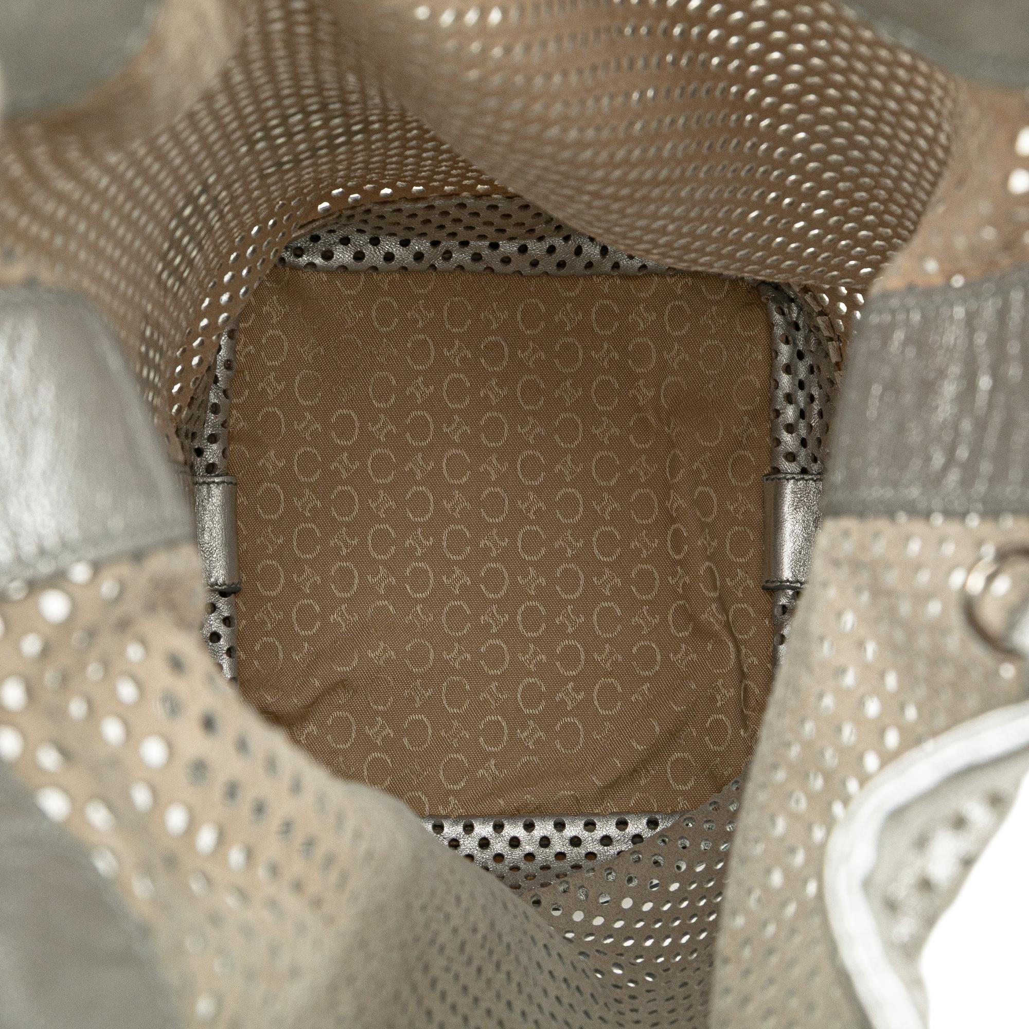 Celine Perforated Metallic Calfskin Sling Backpack