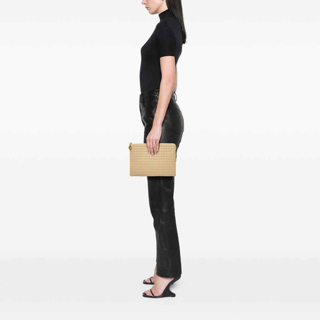 Celine Quilted Calfskin C Charm Clutch