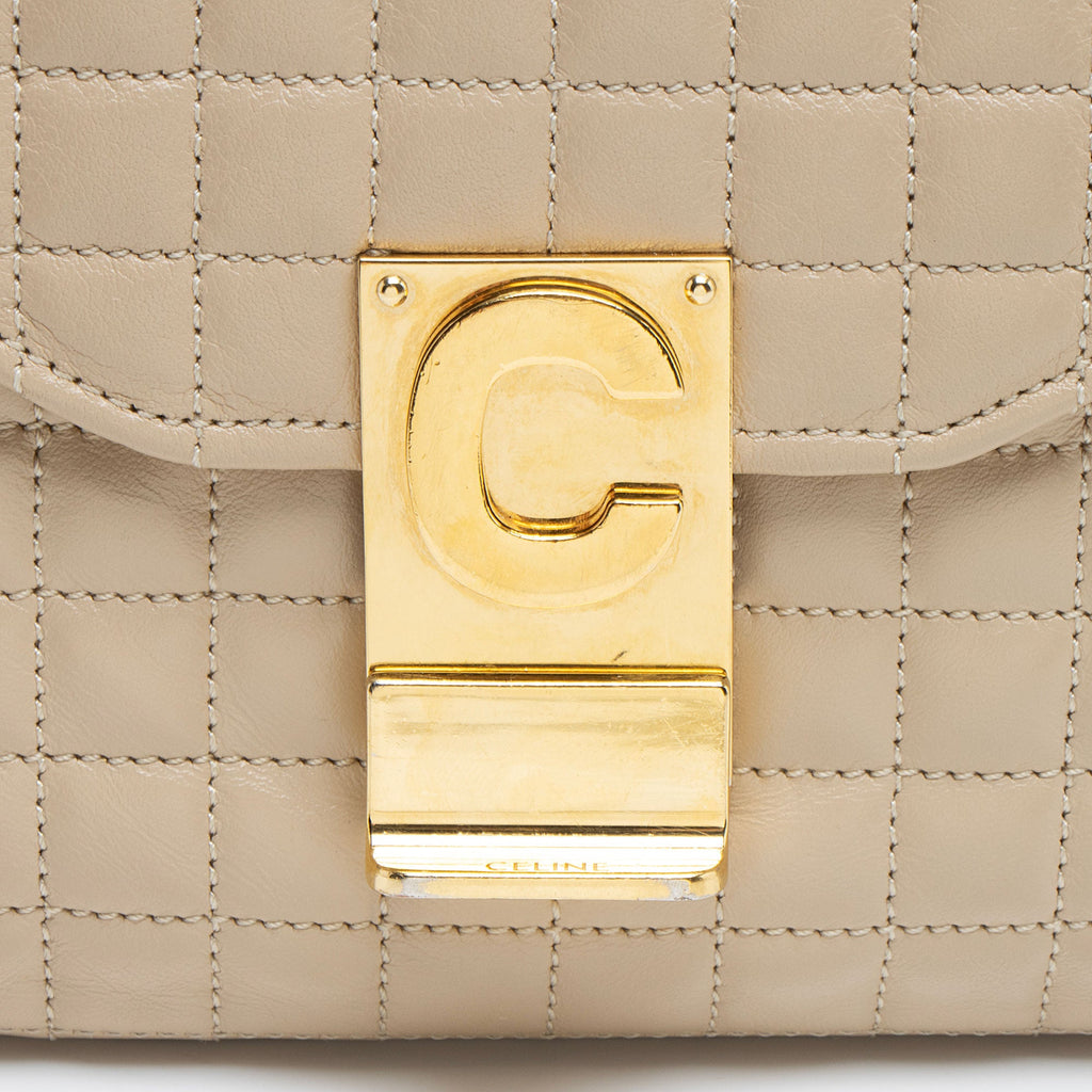 Celine Quilted Leather C Medium Flap Bag