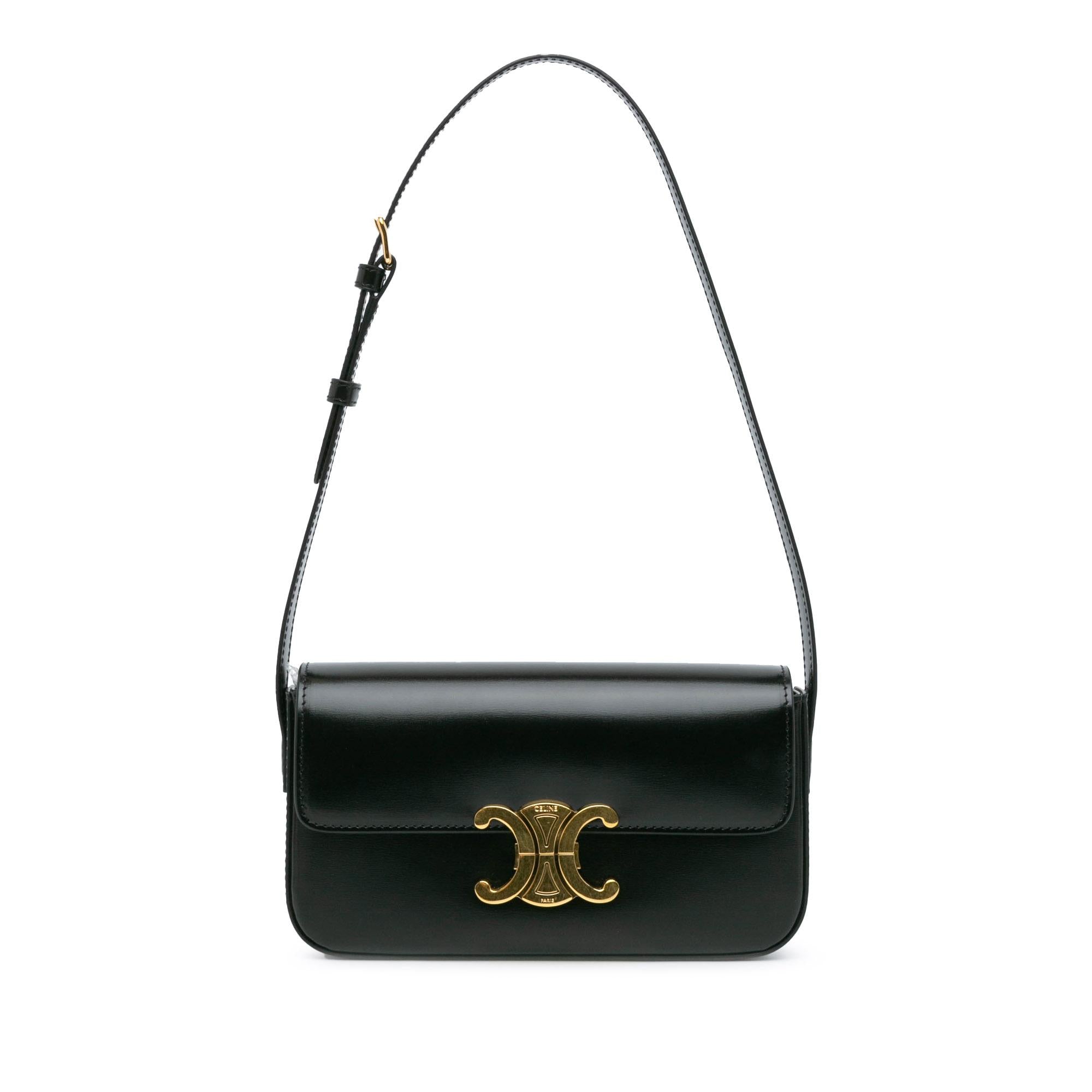 Celine Shiny Calfskin Claude Shoulder Bag (SHG-jCx2xn)