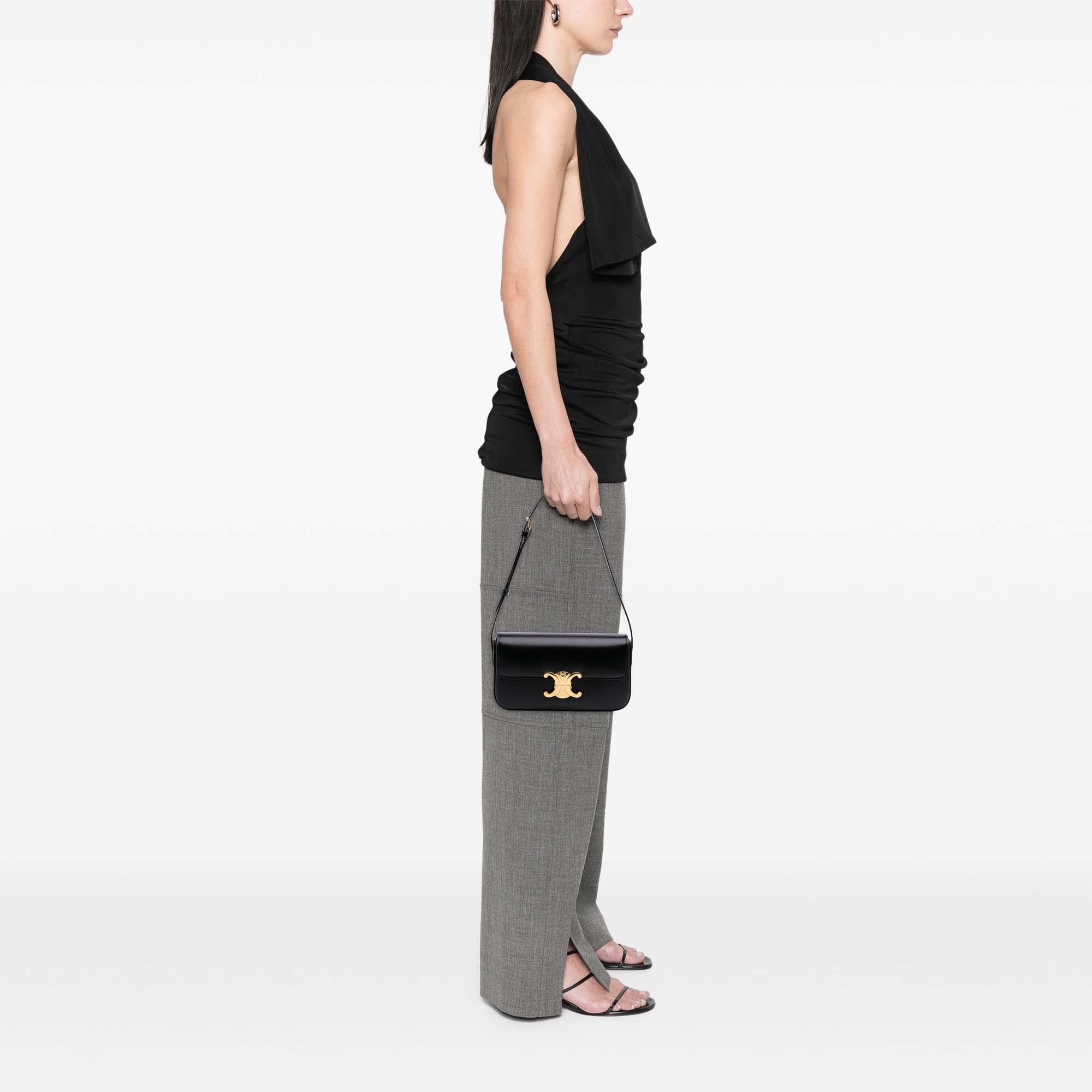 Celine Shiny Calfskin Claude Shoulder Bag