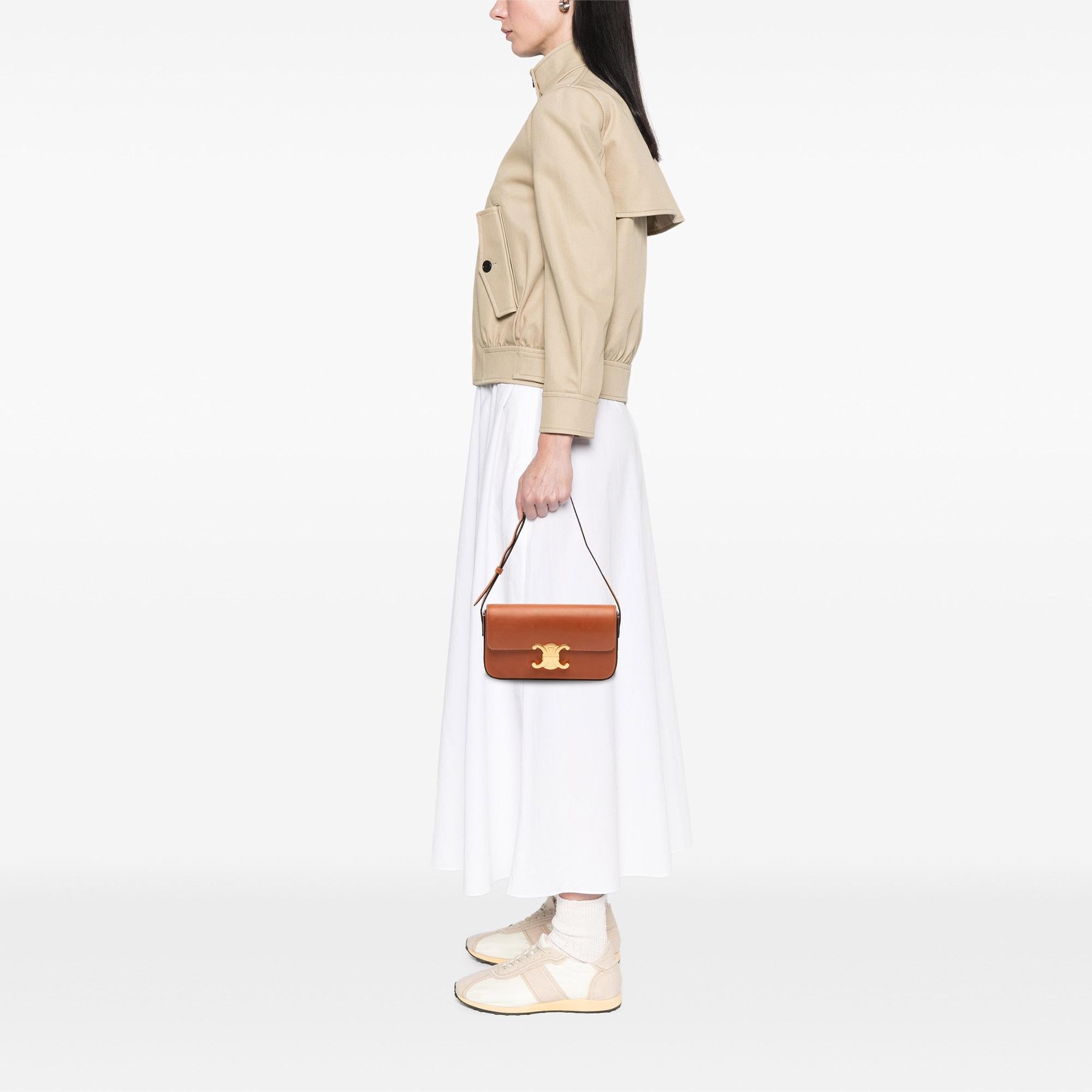 Celine Shiny Calfskin Claude Shoulder Bag