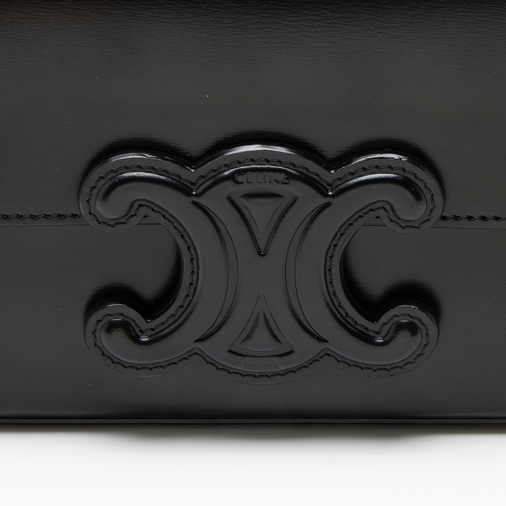 Celine Shiny Calfskin Triomphe Chain Shoulder Bag