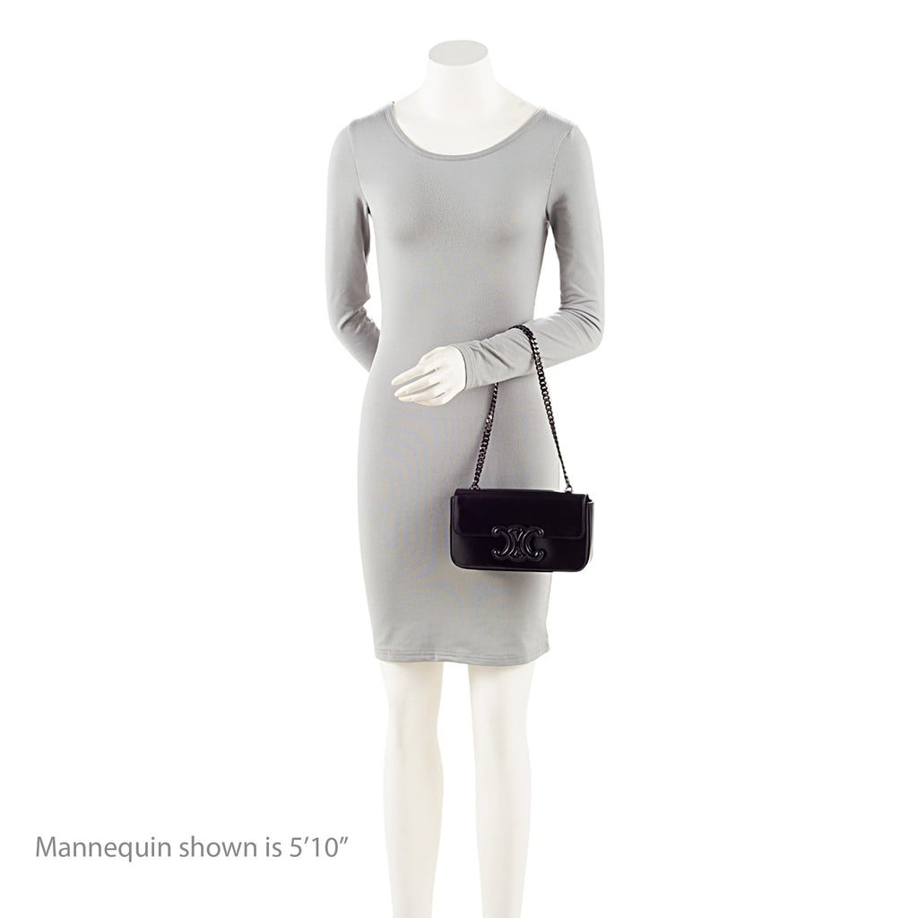 Celine Shiny Calfskin Triomphe Chain Shoulder Bag