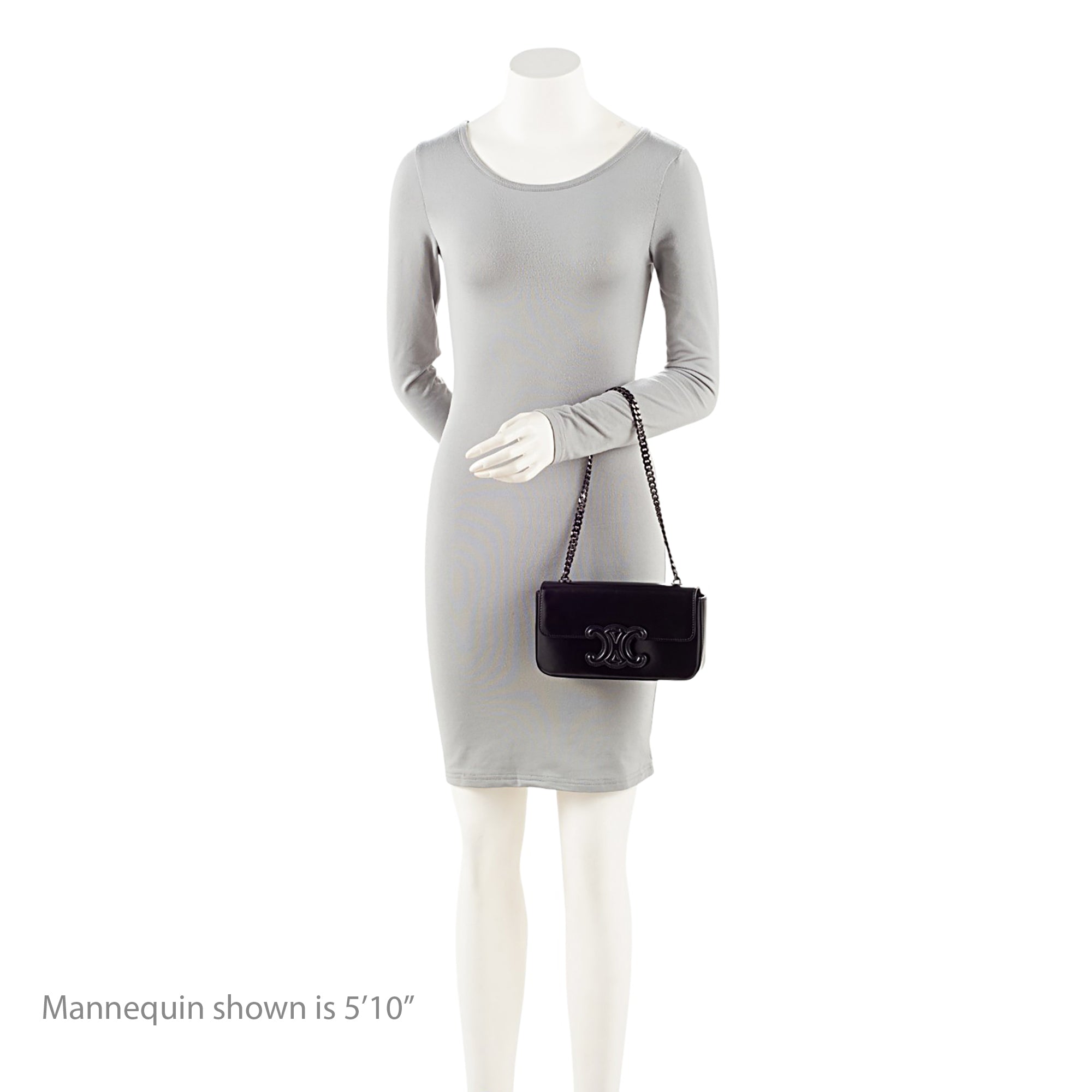 Celine Shiny Calfskin Triomphe Chain Shoulder Bag