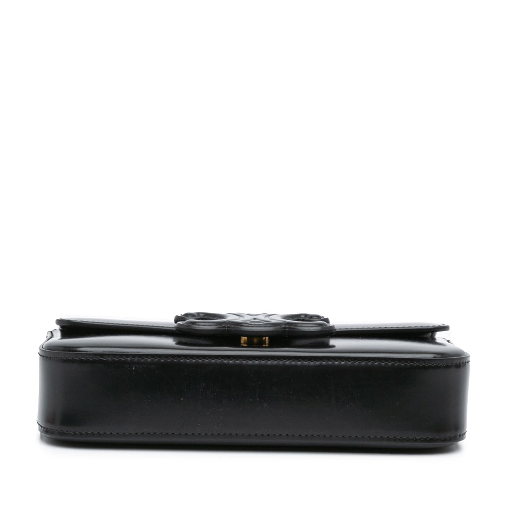 Celine Shiny Calfskin Triomphe Claude Chain Shoulder Bag