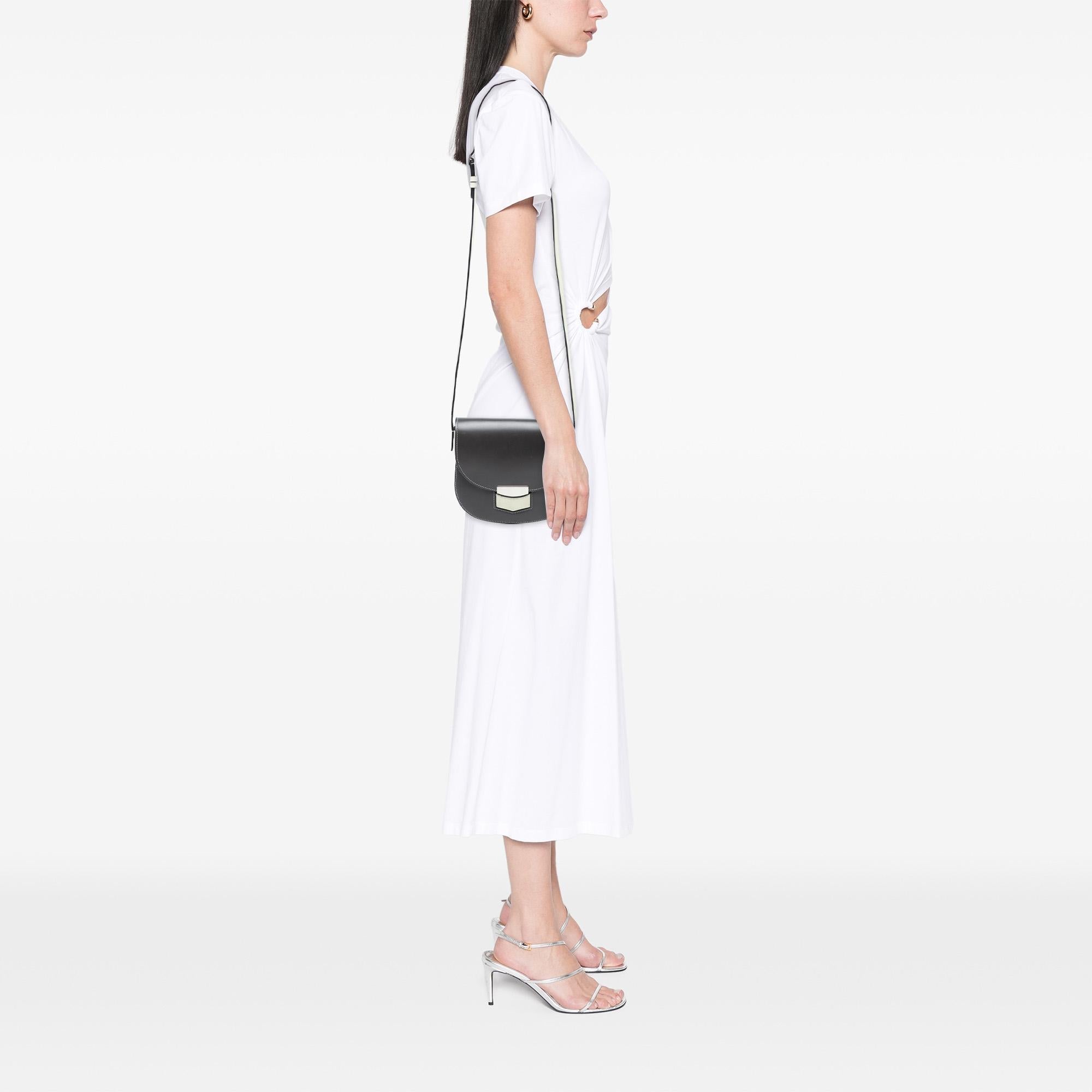 Celine Small Bicolor Glazed Calfskin Trotteur Crossbody