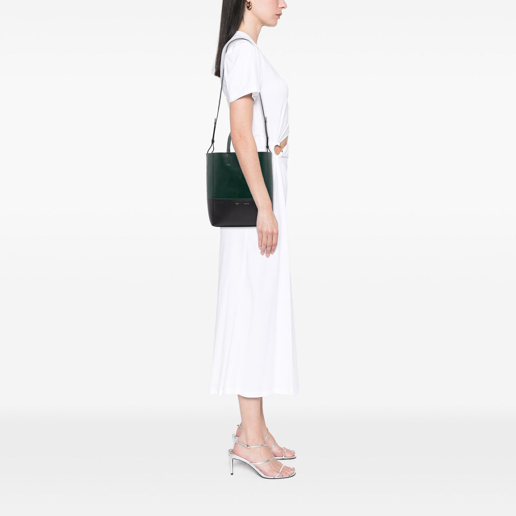 Celine Small Bicolor Grained Calfskin Vertical Cabas Tote
