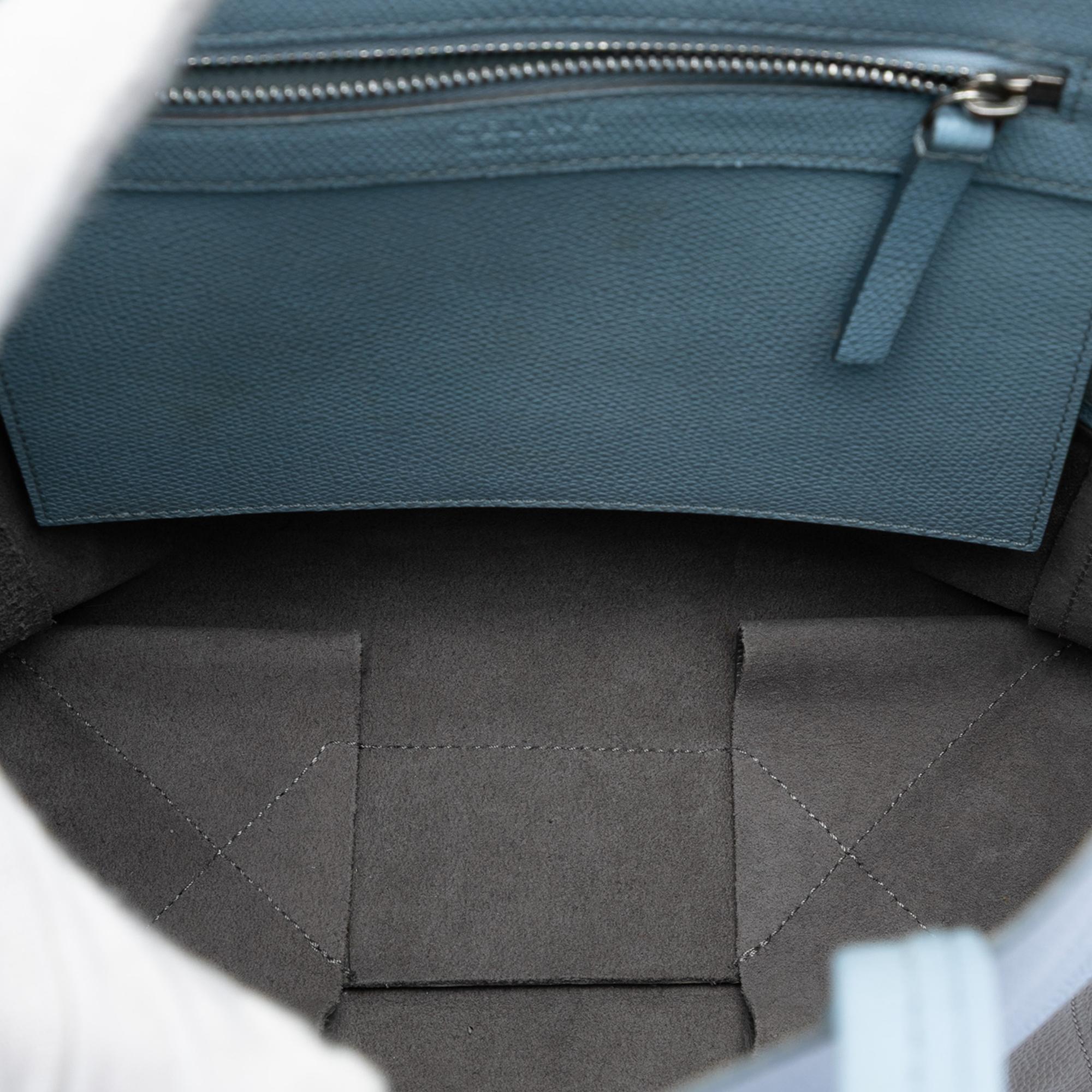 Celine Small Bicolor Grained Calfskin Vertical Cabas Tote