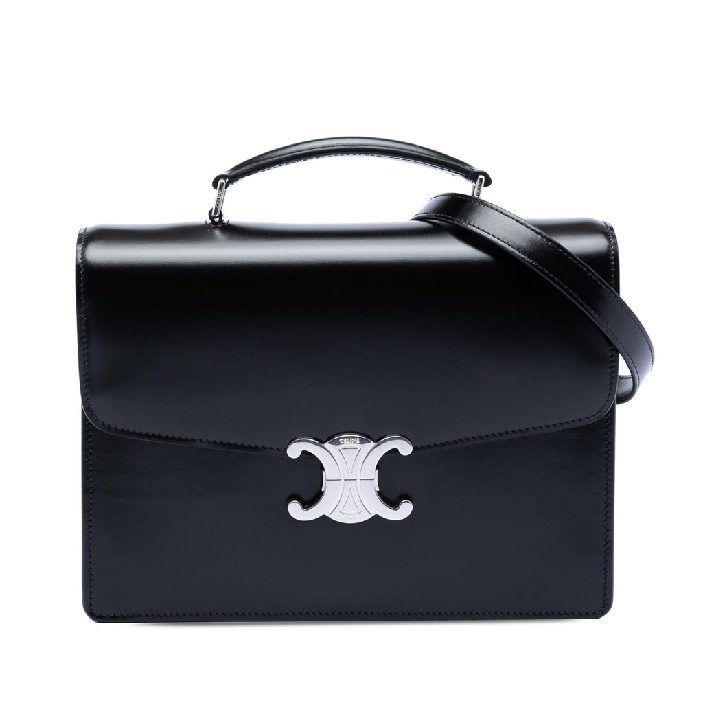 Celine Small Shiny Calfskin Triomphe Cartable Satchel