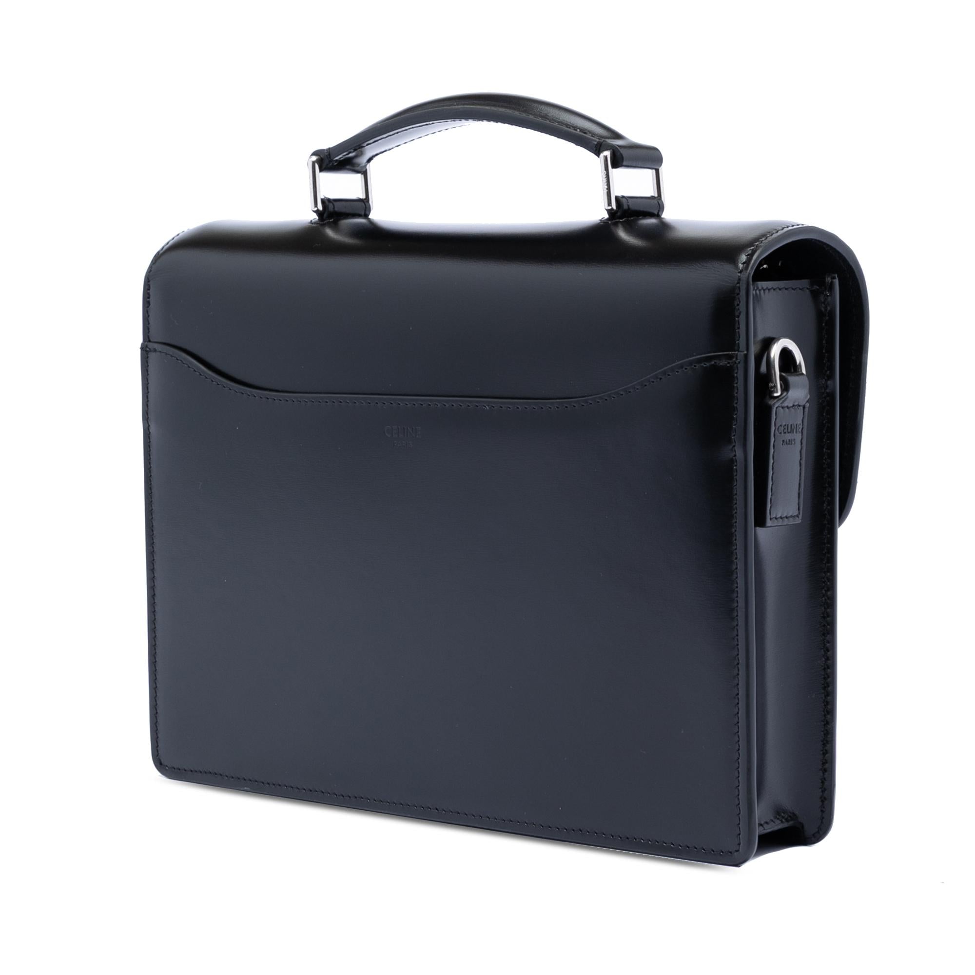 Celine Small Shiny Calfskin Triomphe Cartable Satchel