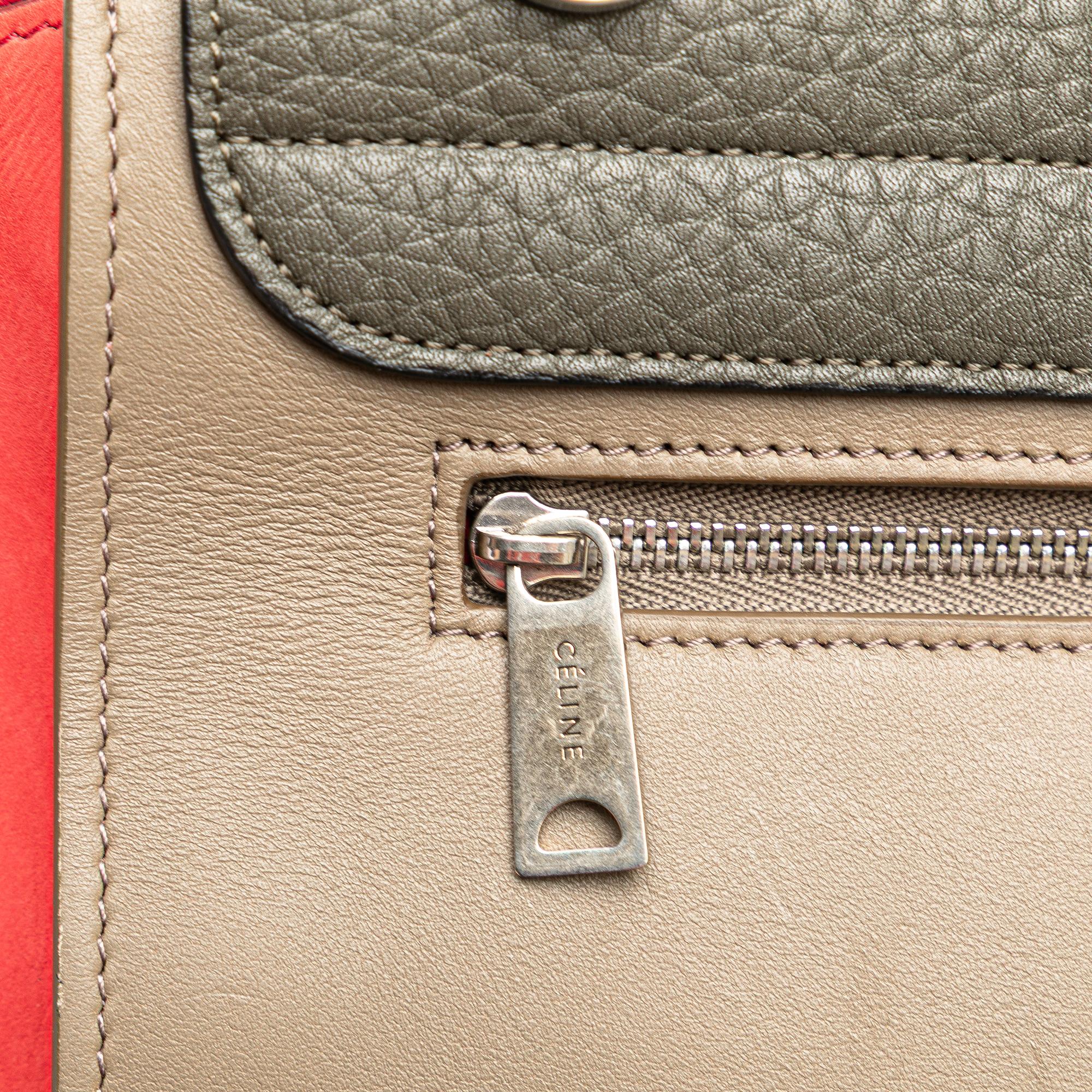 Celine Small Tricolor Leather Trapeze Satchel