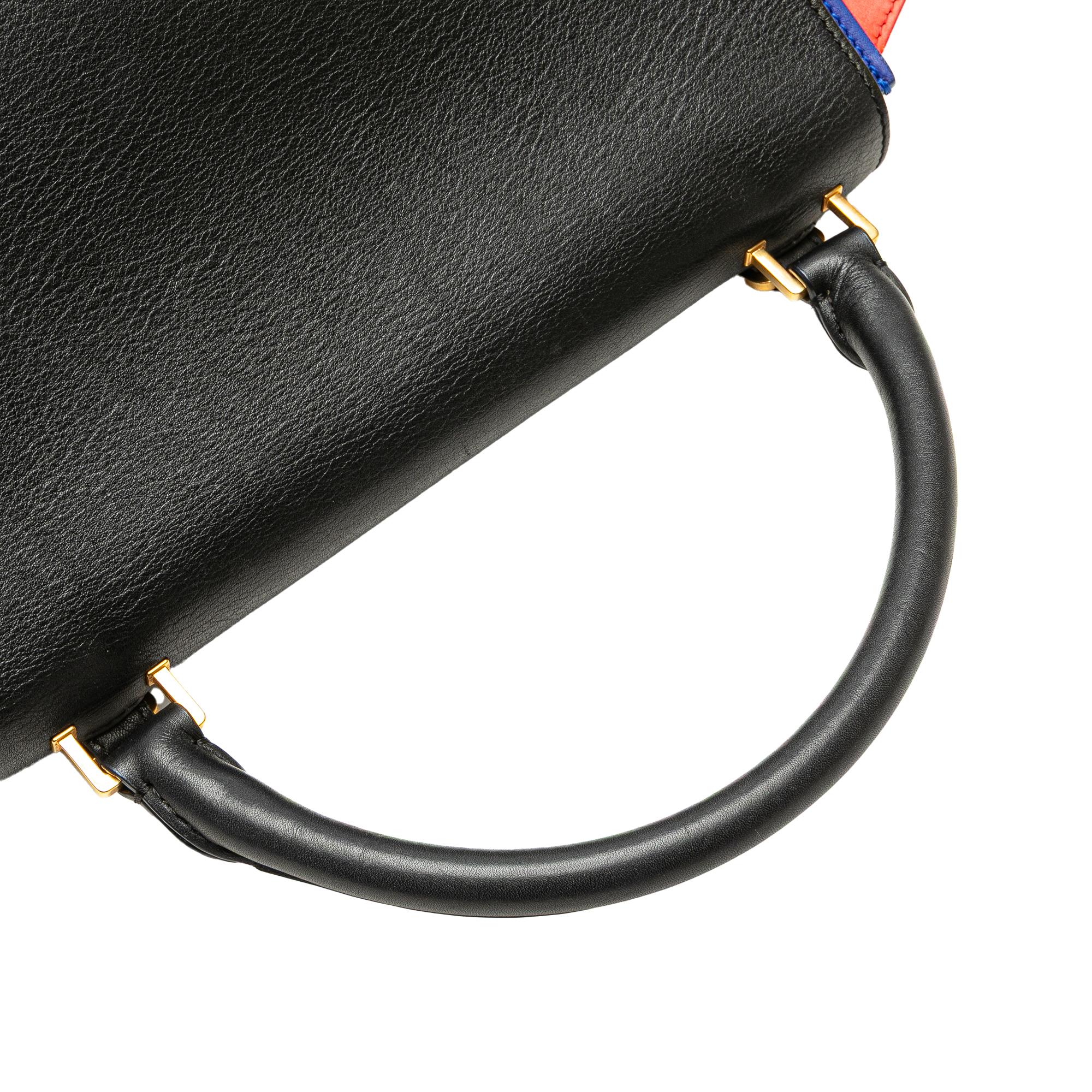 Celine Small Tricolor Leather Trapeze Satchel
