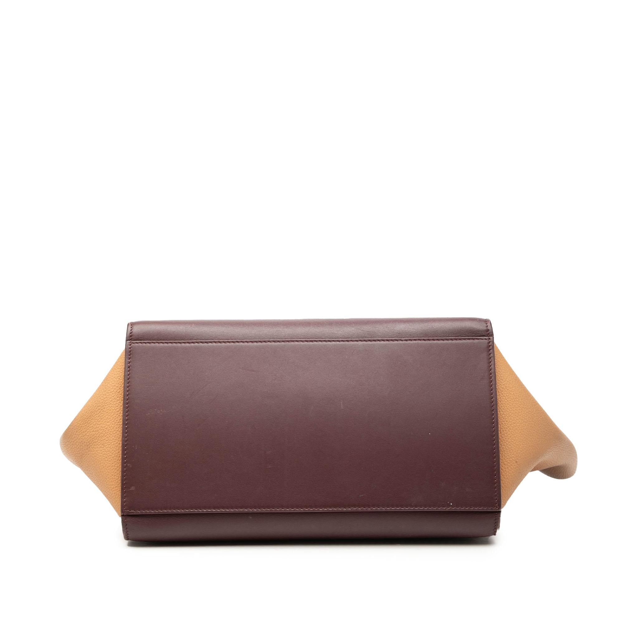 Celine Small Tricolor Leather Trapeze Satchel