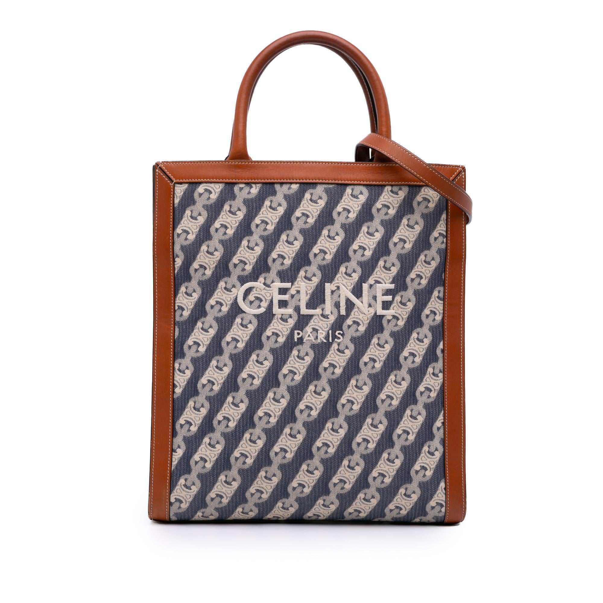 Celine Small Triomphe Canvas Maillon Vertical Cabas Satchel