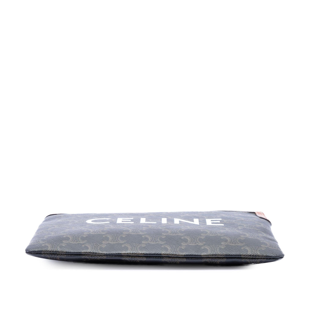 Celine Small Triomphe Coated Canvas Clutch