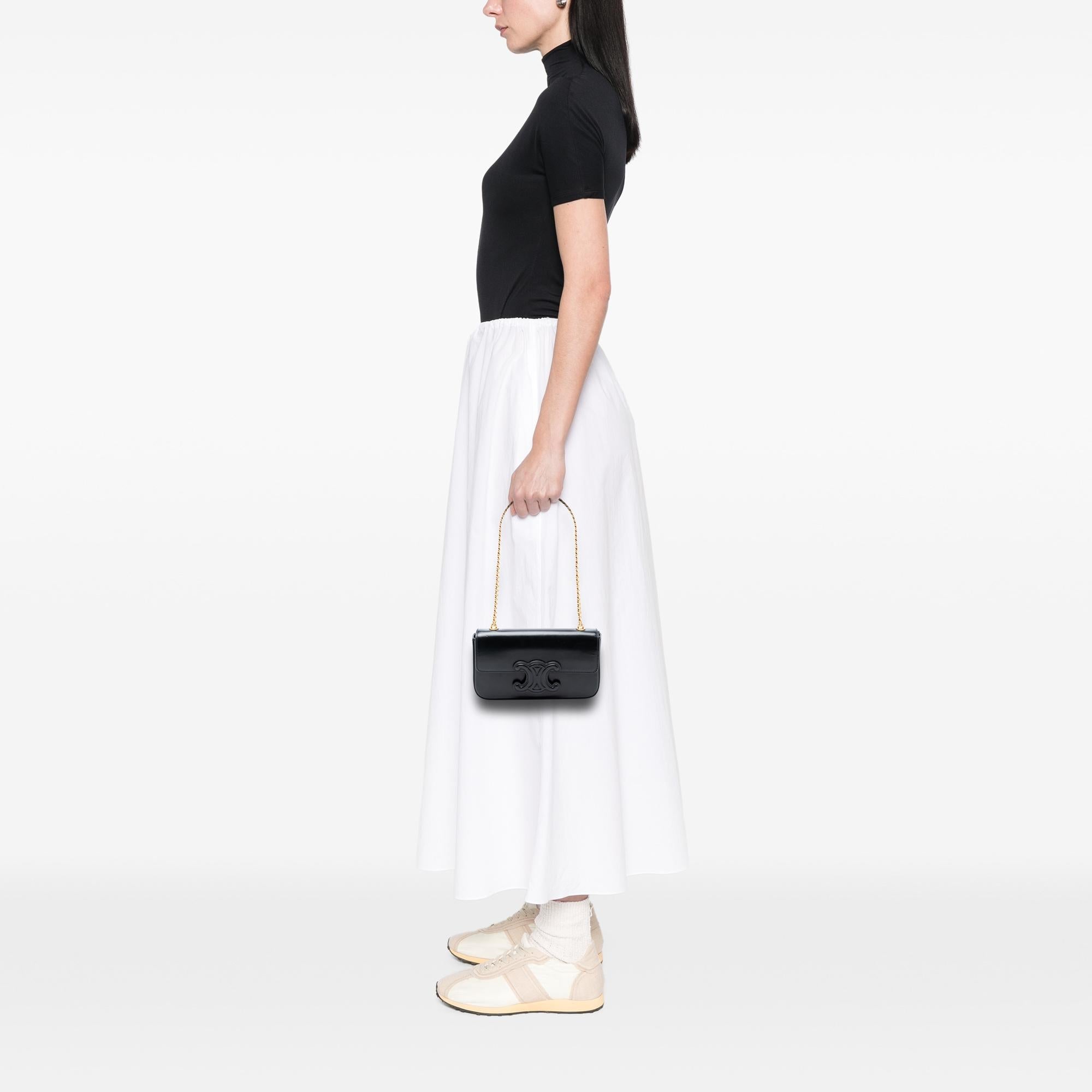 Celine Smooth Calfskin Cuir Triomphe Chain Shoulder Bag