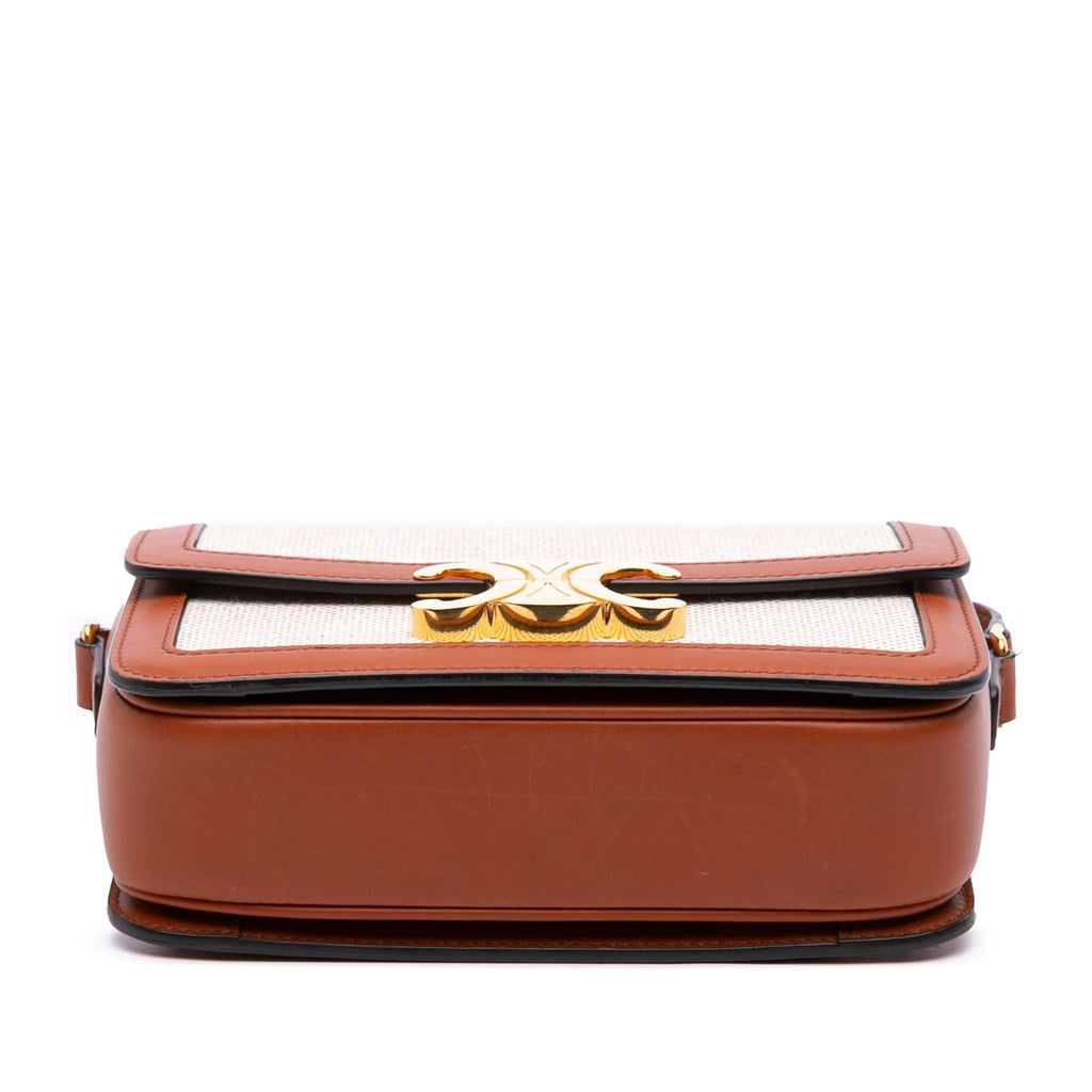Celine Teen Canvas and Calfskin Triomphe Crossbody