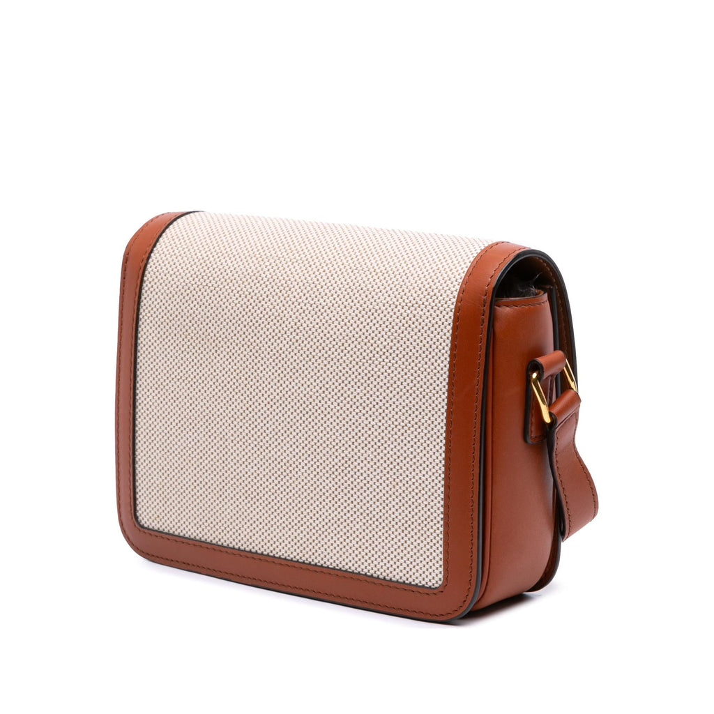 Celine Teen Canvas and Calfskin Triomphe Crossbody