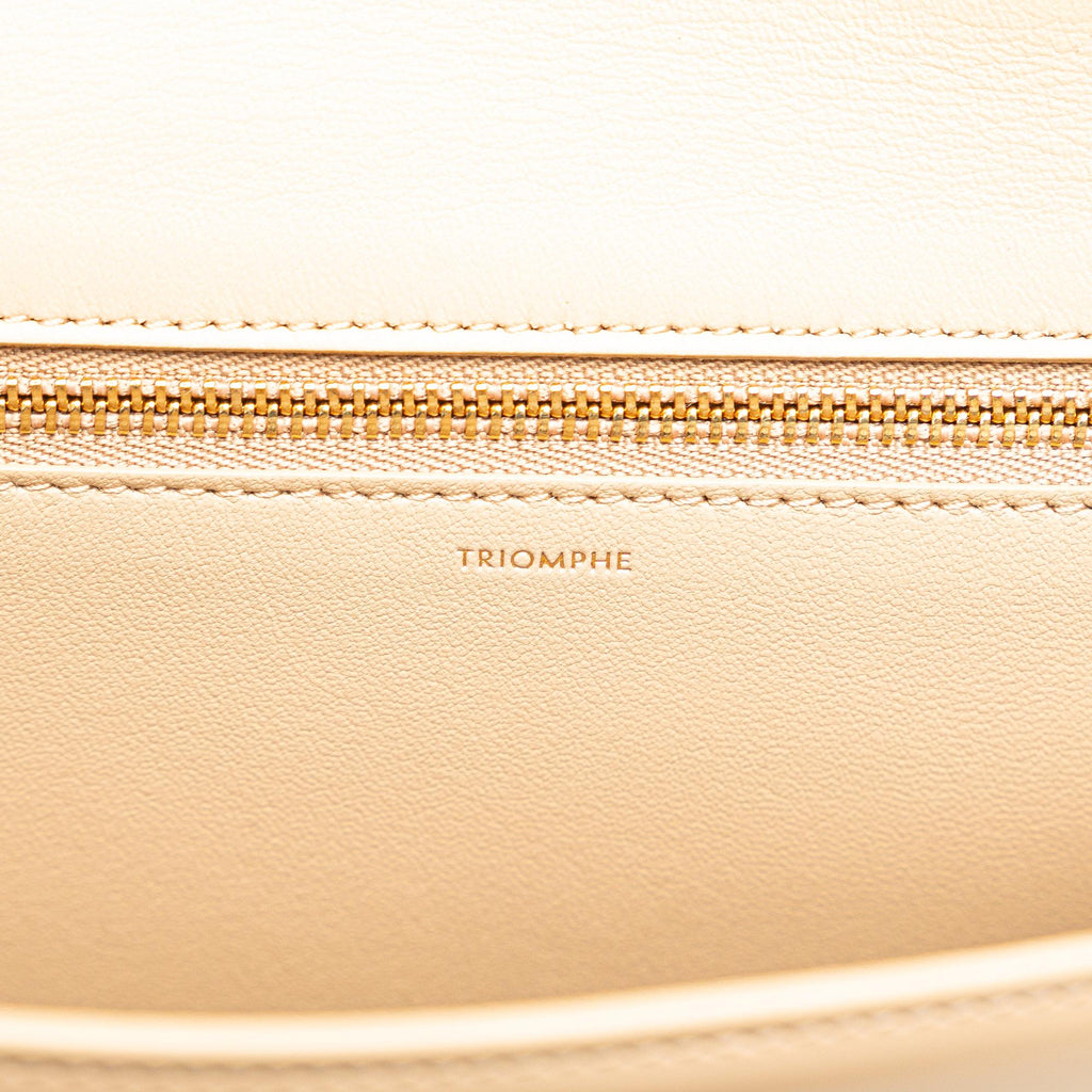 Celine Teen Shiny Calfskin Triomphe Besace Clea Chain Crossbody