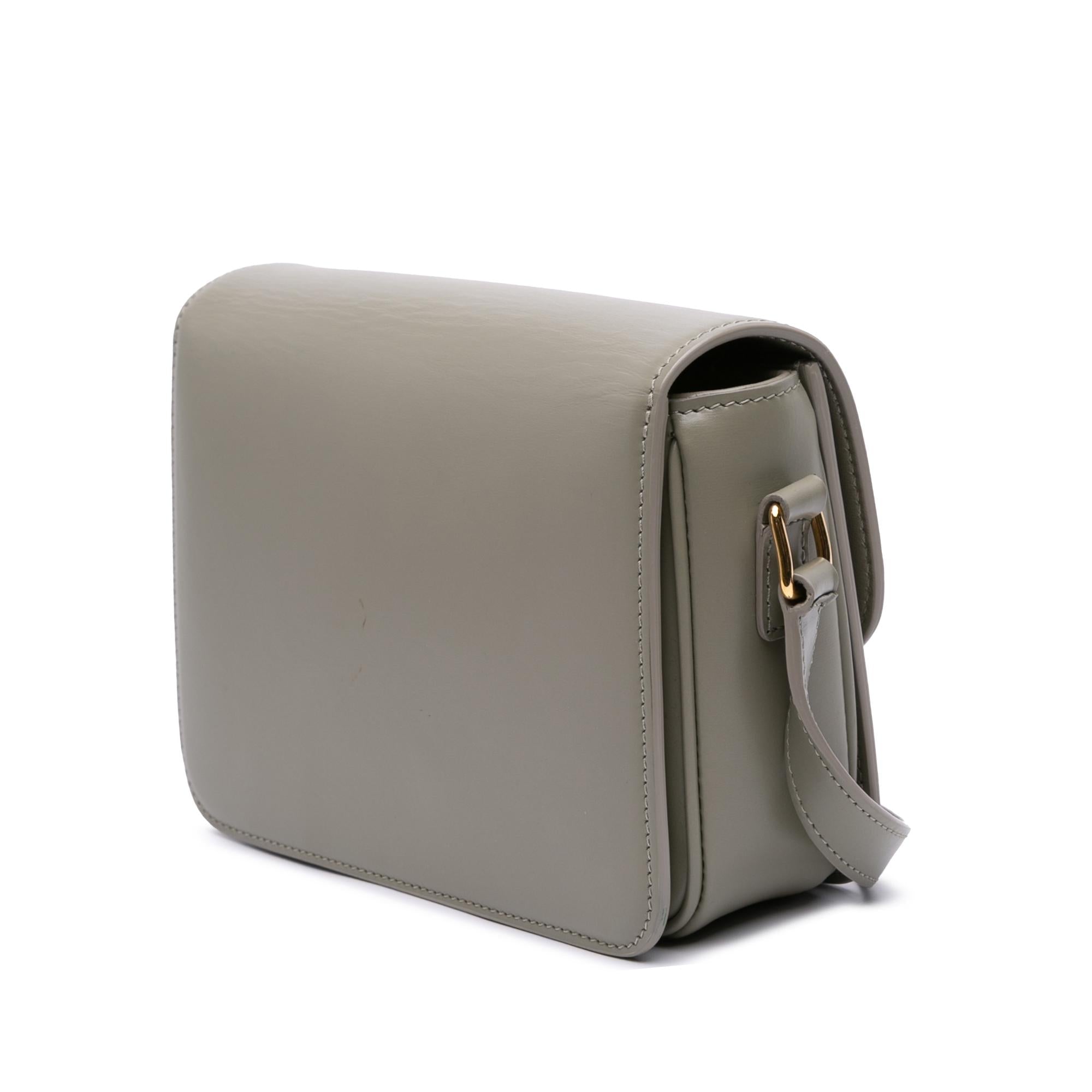 Celine Teen Shiny Calfskin Triomphe Crossbody