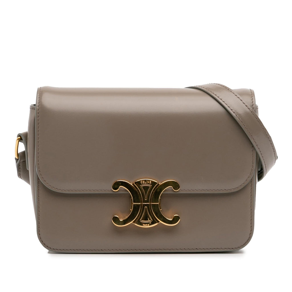 Celine Teen Shiny Calfskin Triomphe Crossbody