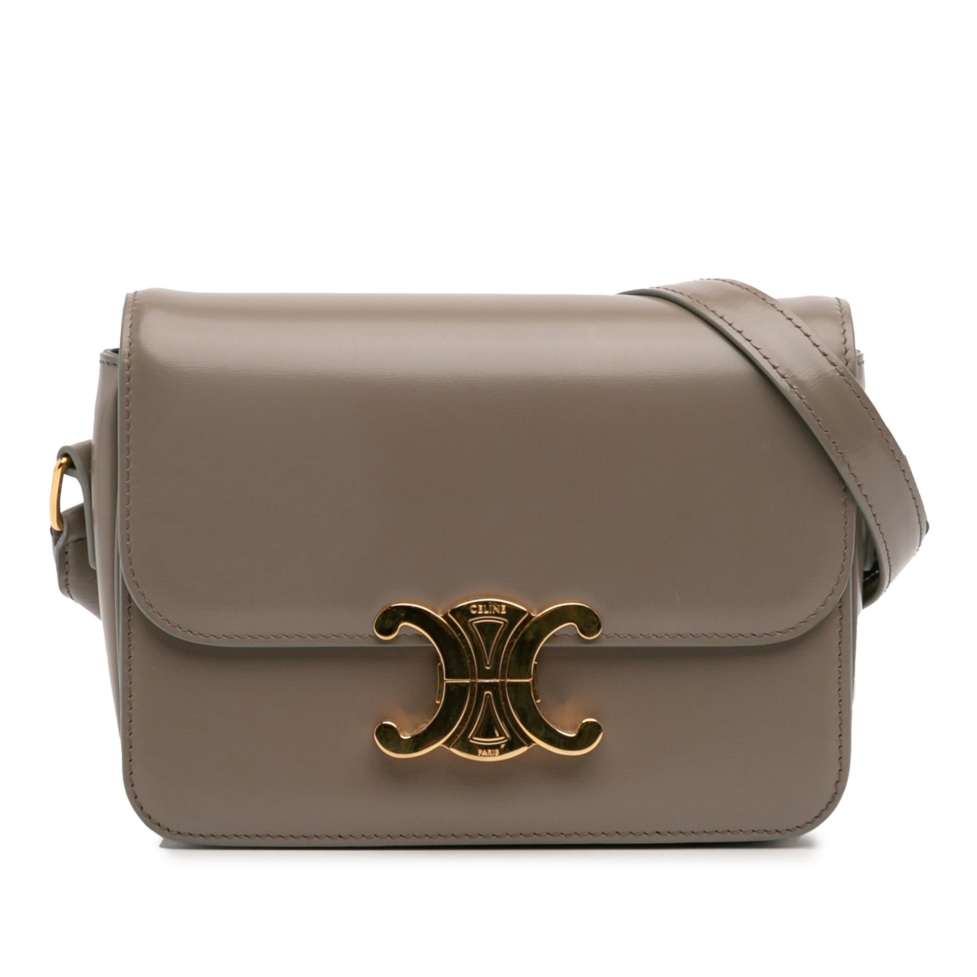 Celine Teen Shiny Calfskin Triomphe Crossbody