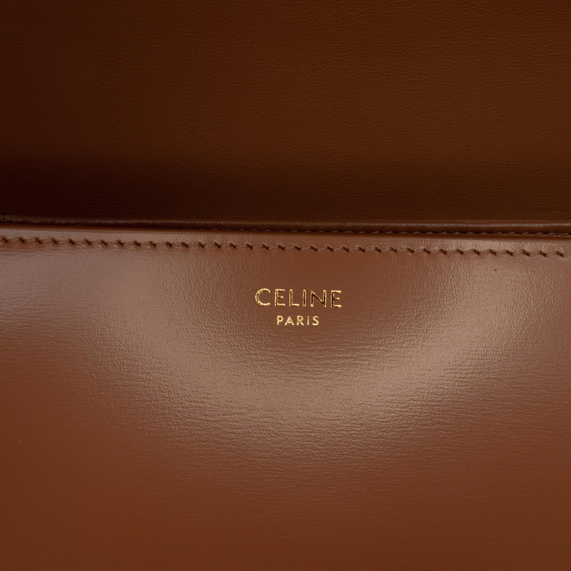 Celine Teen Shiny Calfskin Triomphe Crossbody