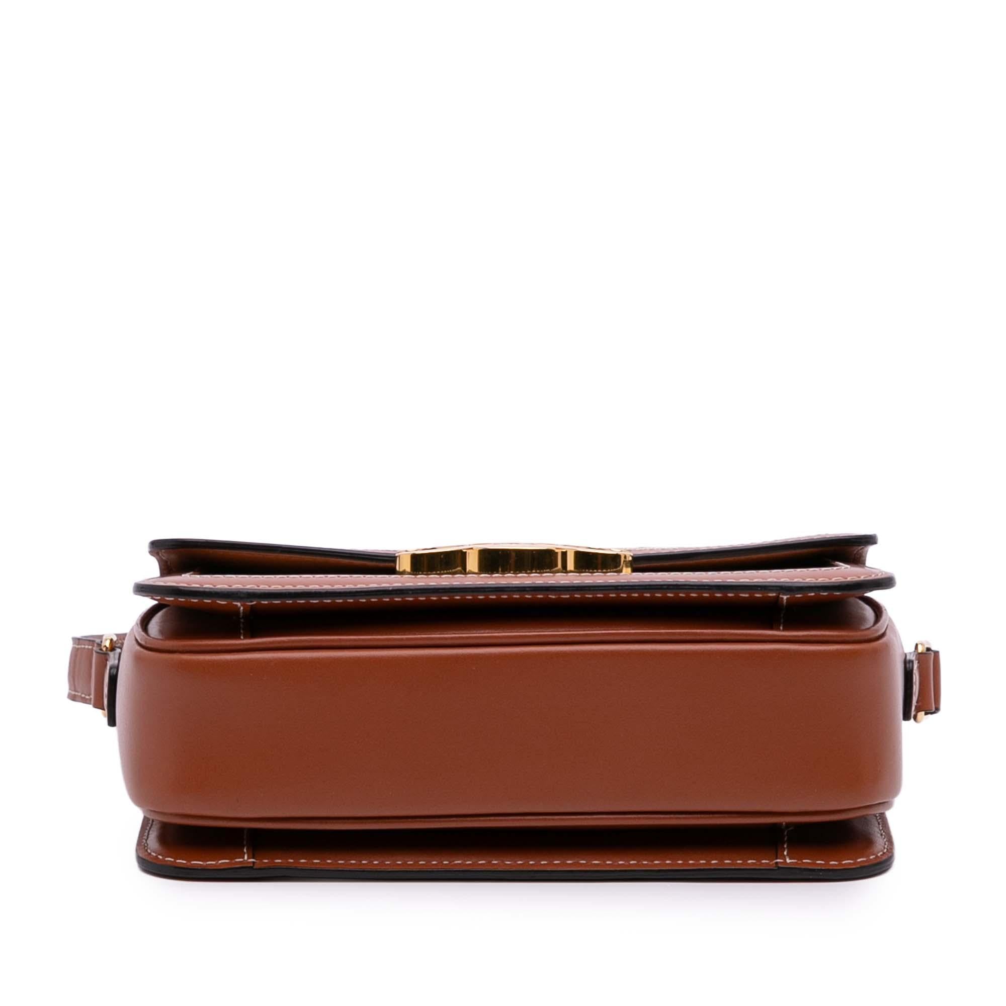 Celine Teen Triomphe Coated Canvas and Calfskin Triomphe Crossbody