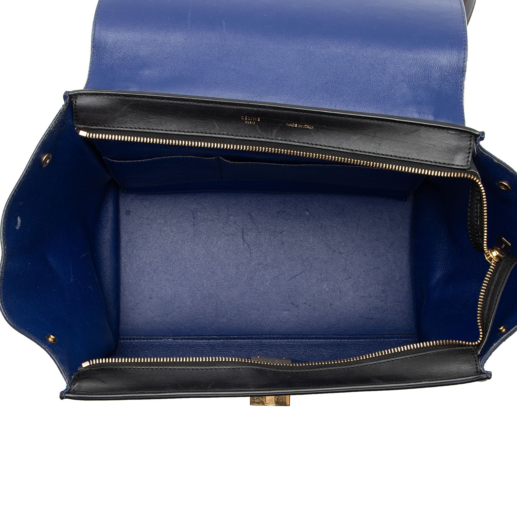 Celine Tricolor Calfskin Medium Trapeze Bag (SHF-BGiPD7)