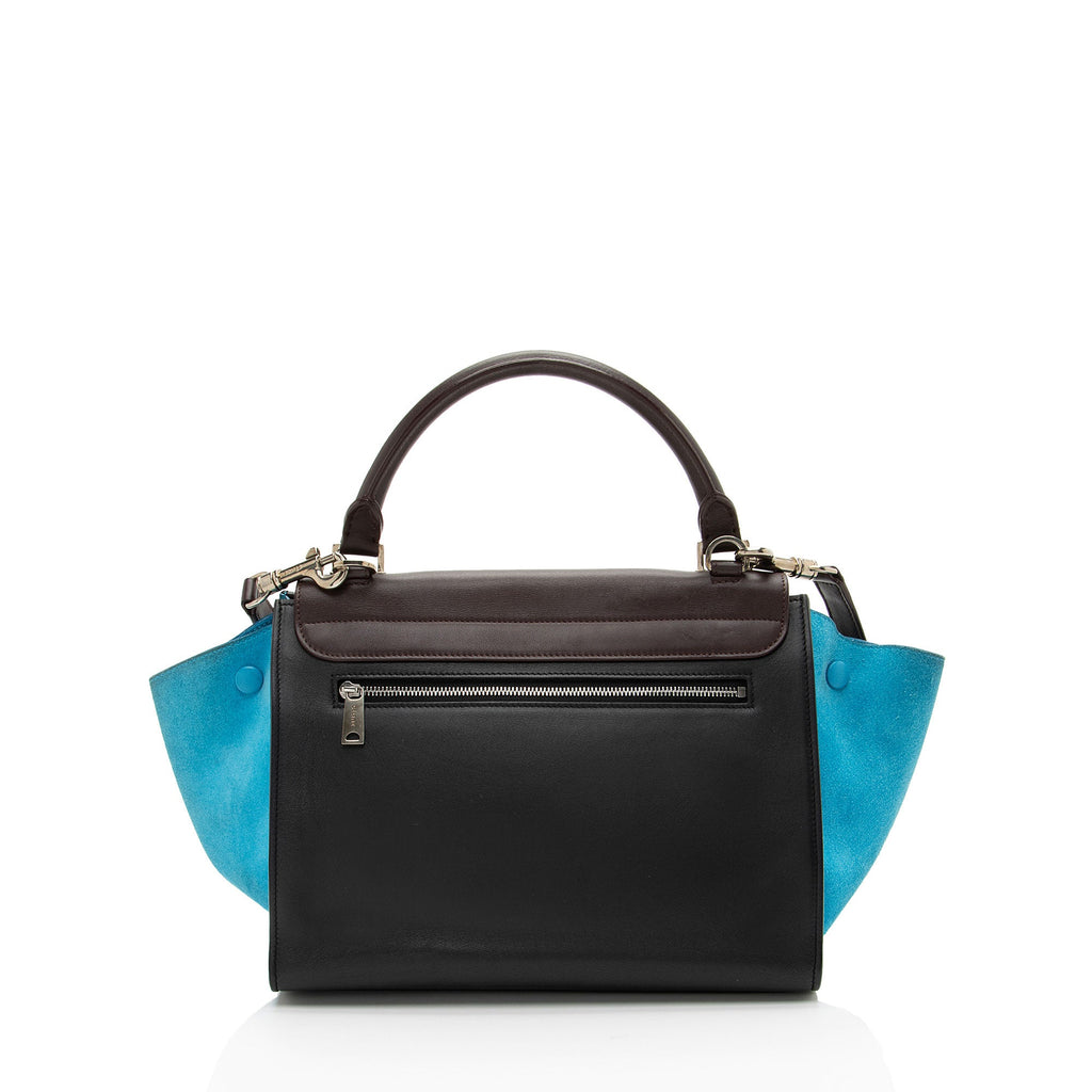 Celine Tricolor Calfskin Suede Small Trapeze Bag